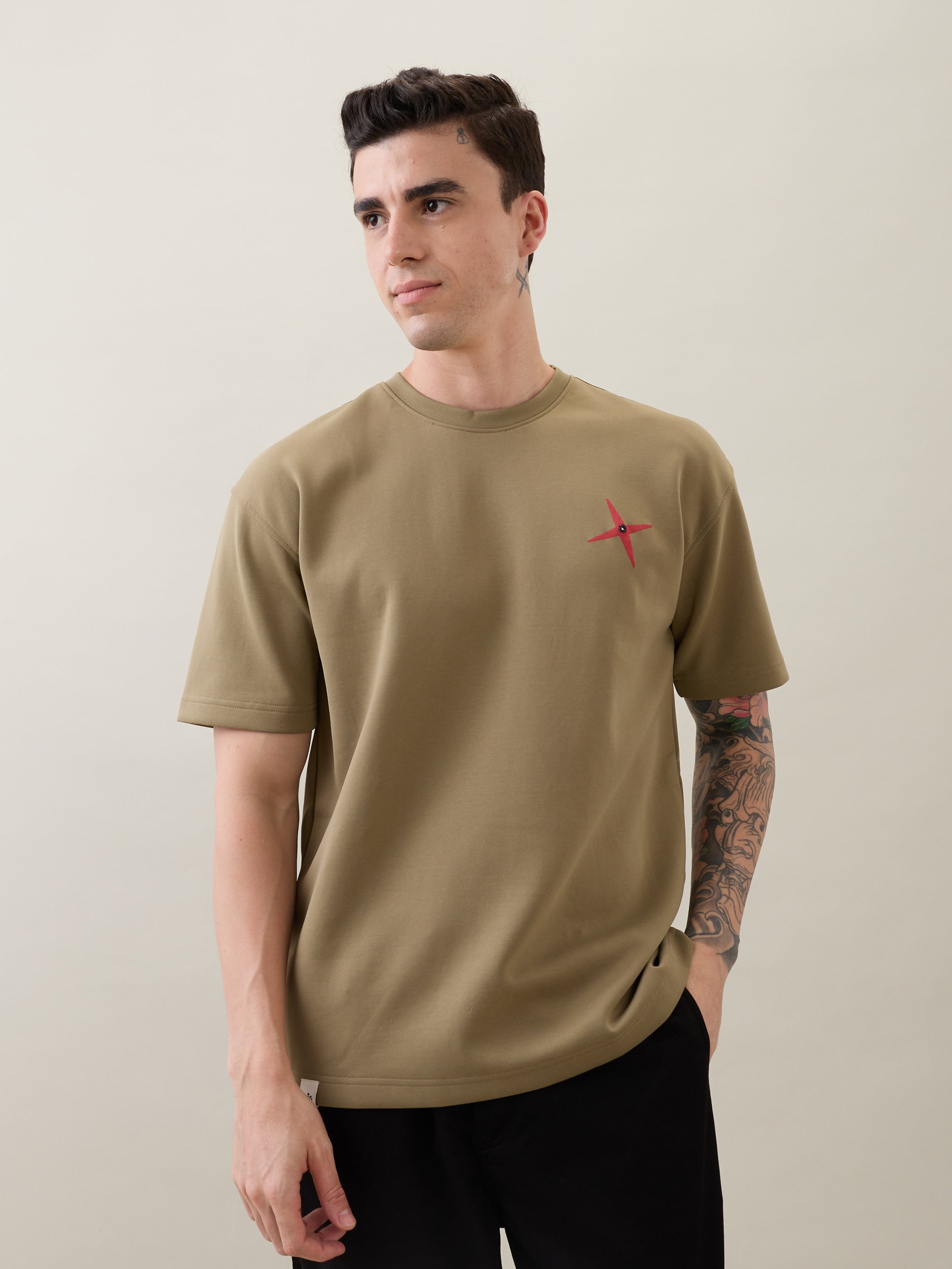 Prideful Oversized Graphic T-Shirt: Olive