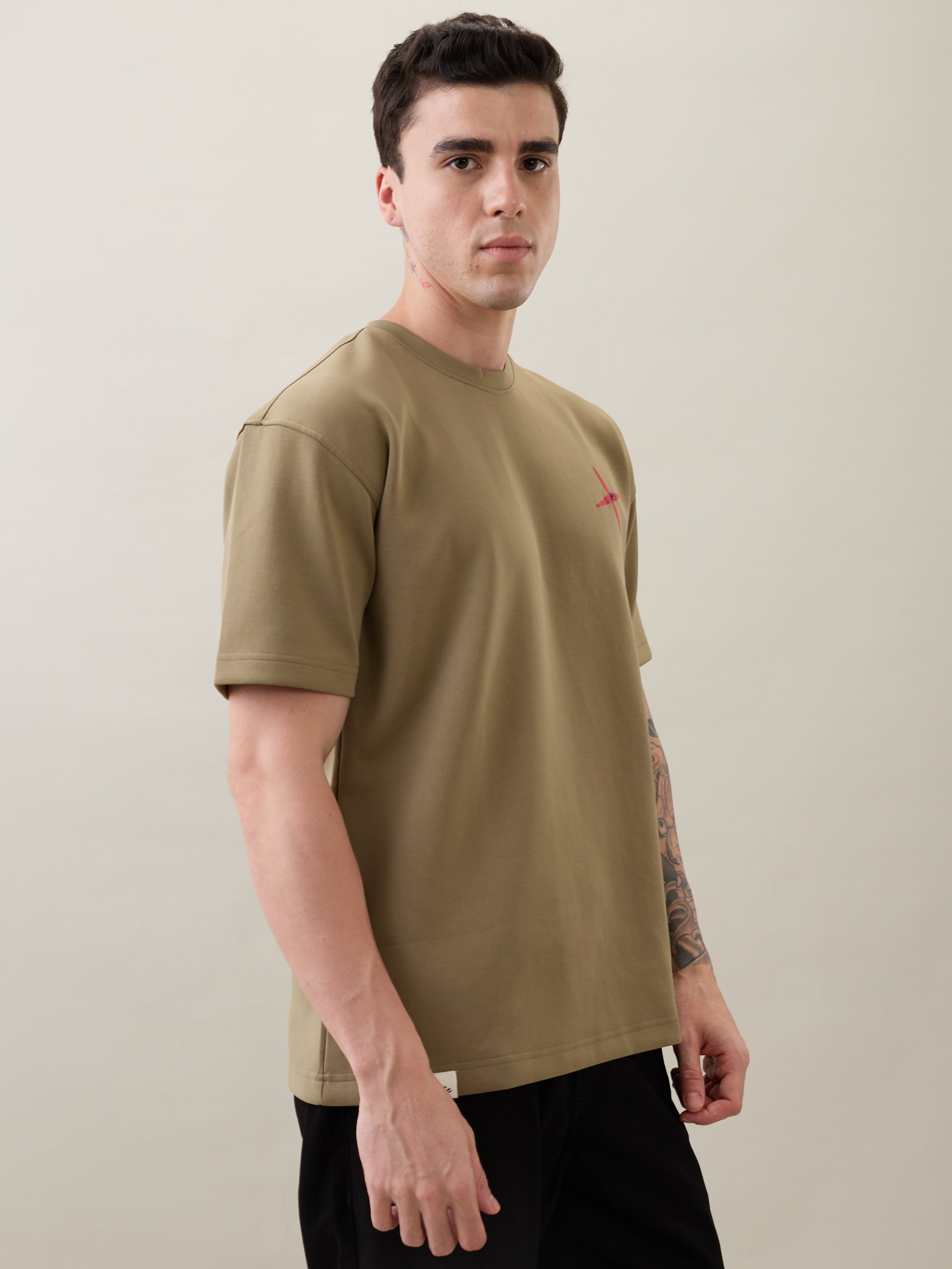 Prideful Oversized Graphic T-Shirt: Olive