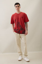 Unwrap Oversized Graphic T-Shirt: Red