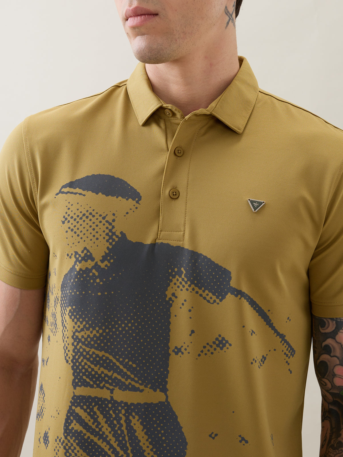 Sniffy Graphic Polo T-Shirt: Khaki