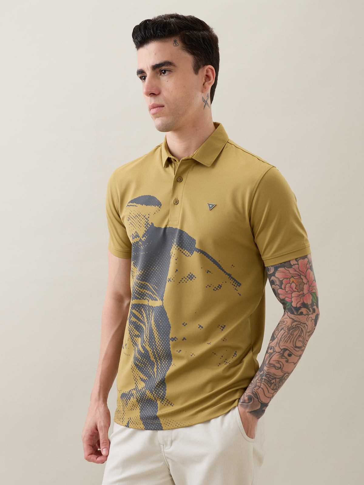 Sniffy Graphic Polo T-Shirt: Khaki