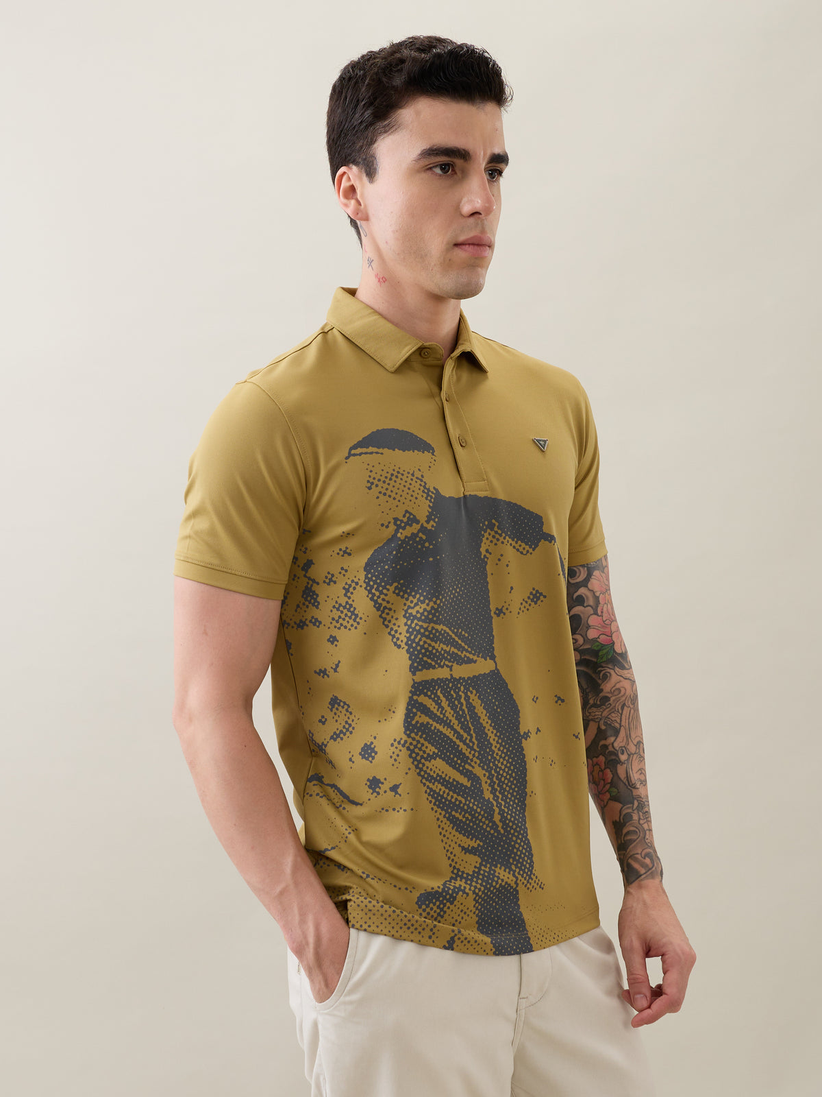 Sniffy Graphic Polo T-Shirt: Khaki