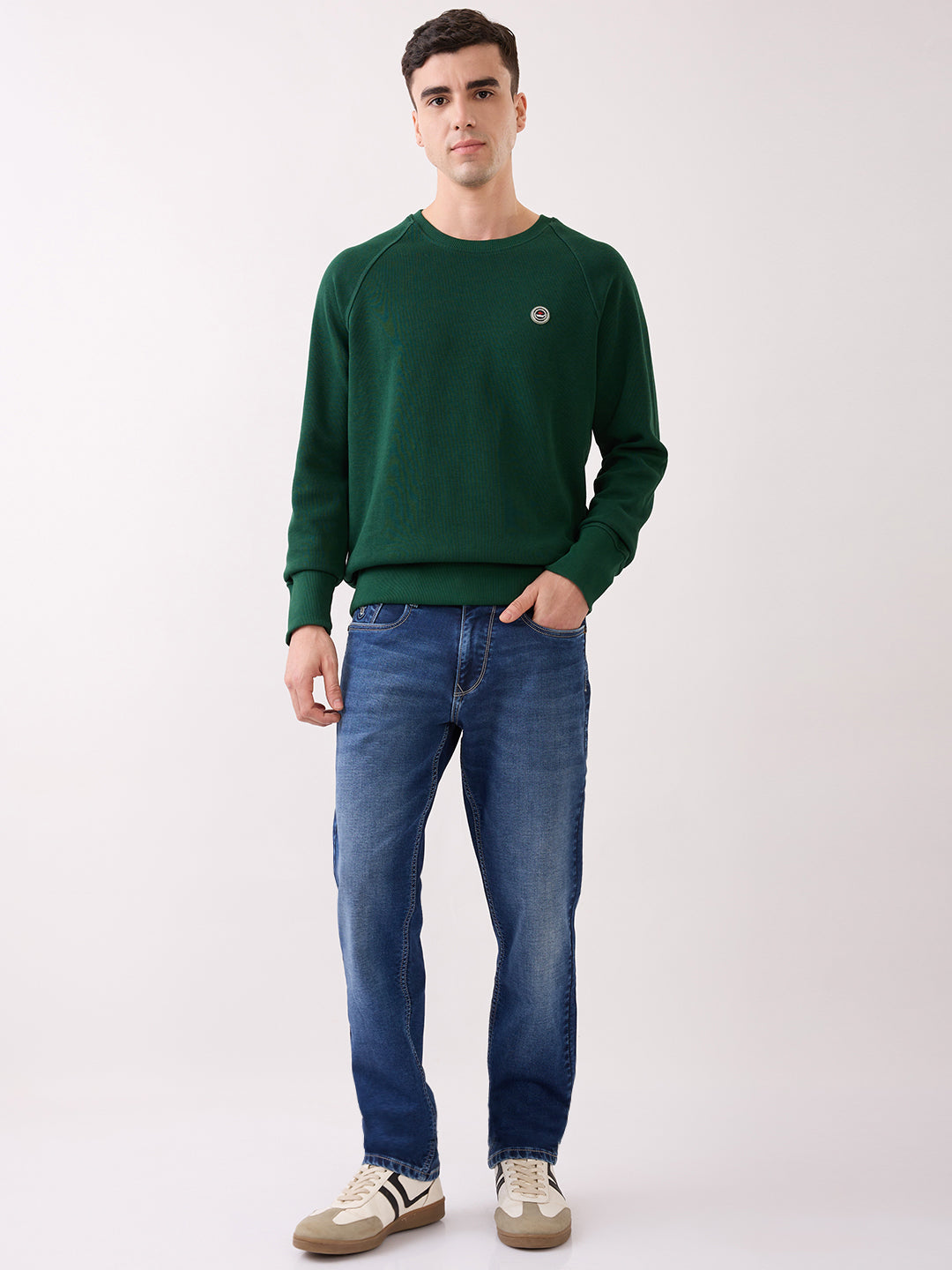 Snobby Crew Neck Pullover: B.Green