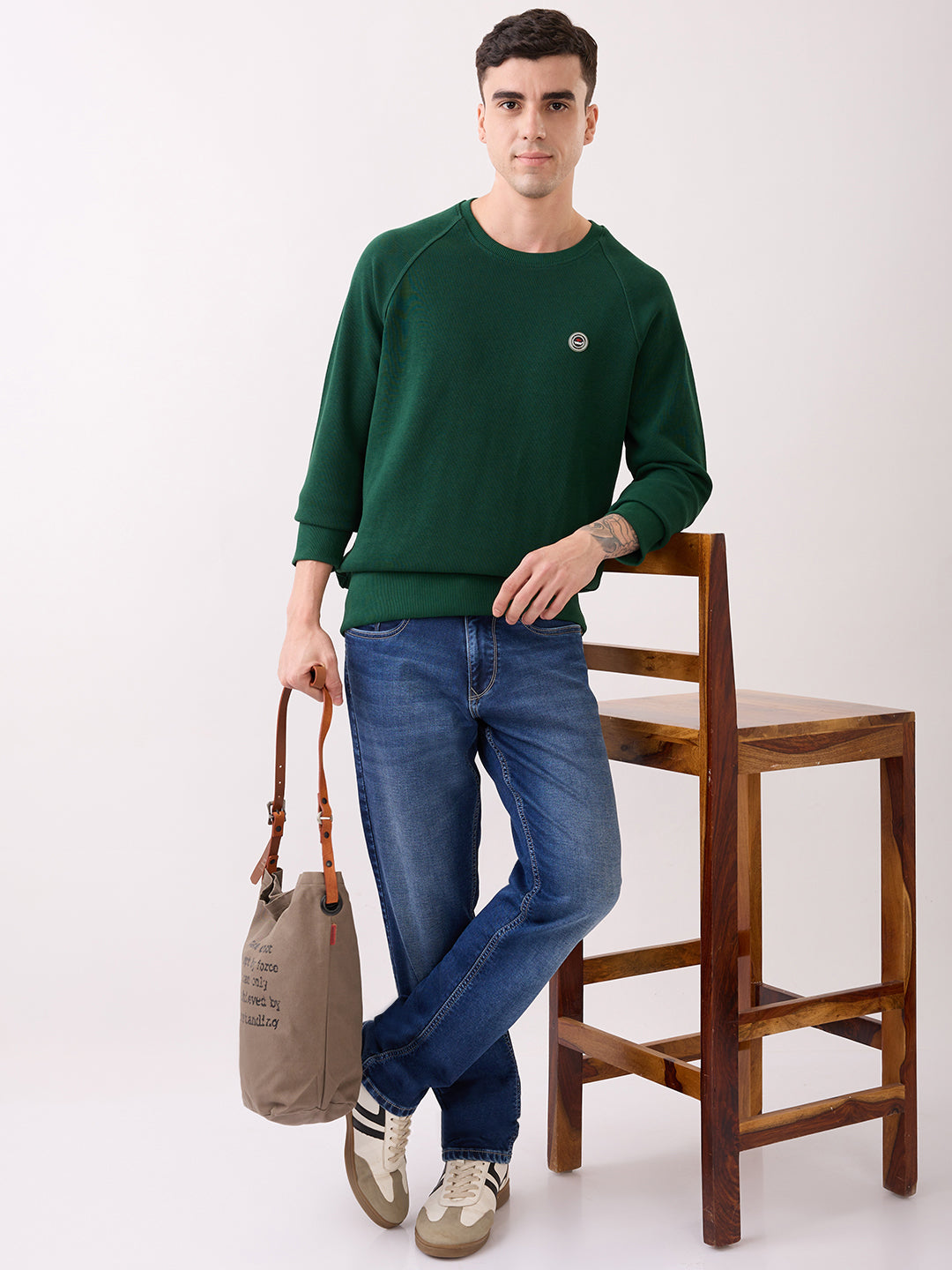 Snobby Crew Neck Pullover: B.Green
