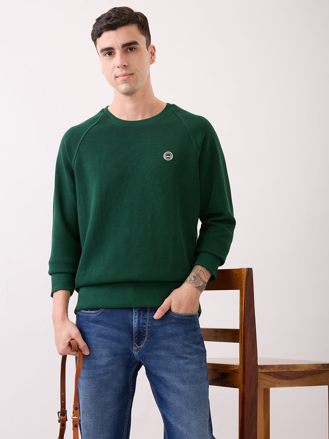 Snobby Crew Neck Pullover: B.Green