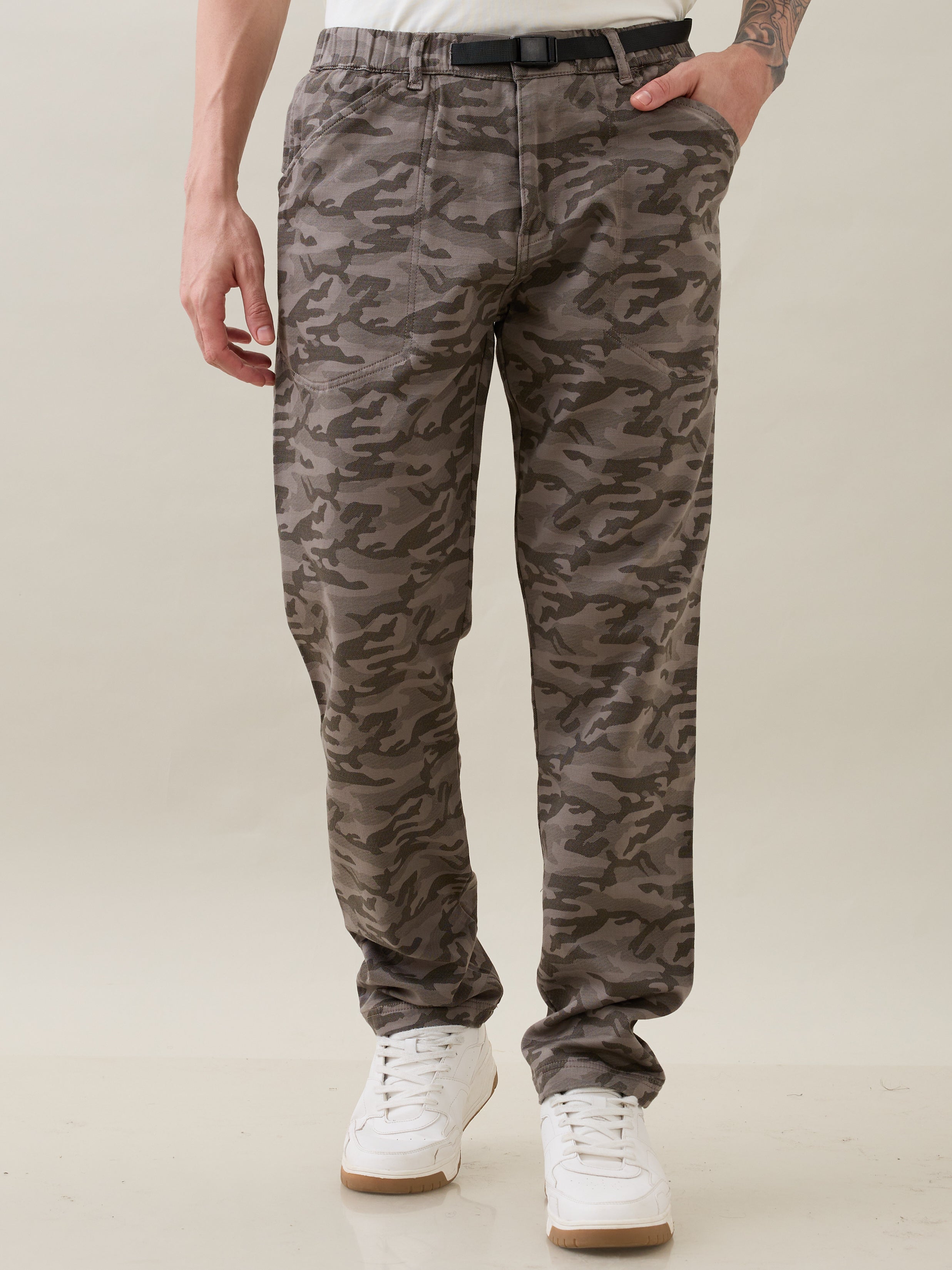 Nostrum Crimson Cotton Camouflage Cargo