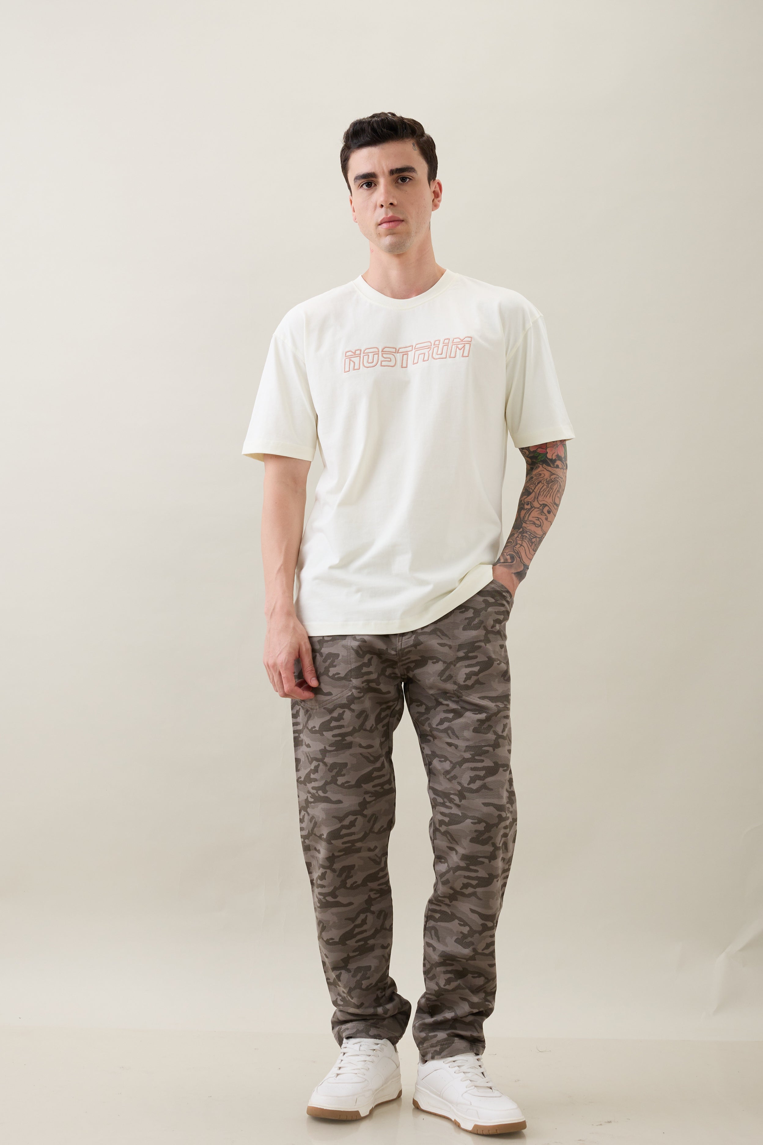 Nostrum Crimson Cotton Camouflage Cargo