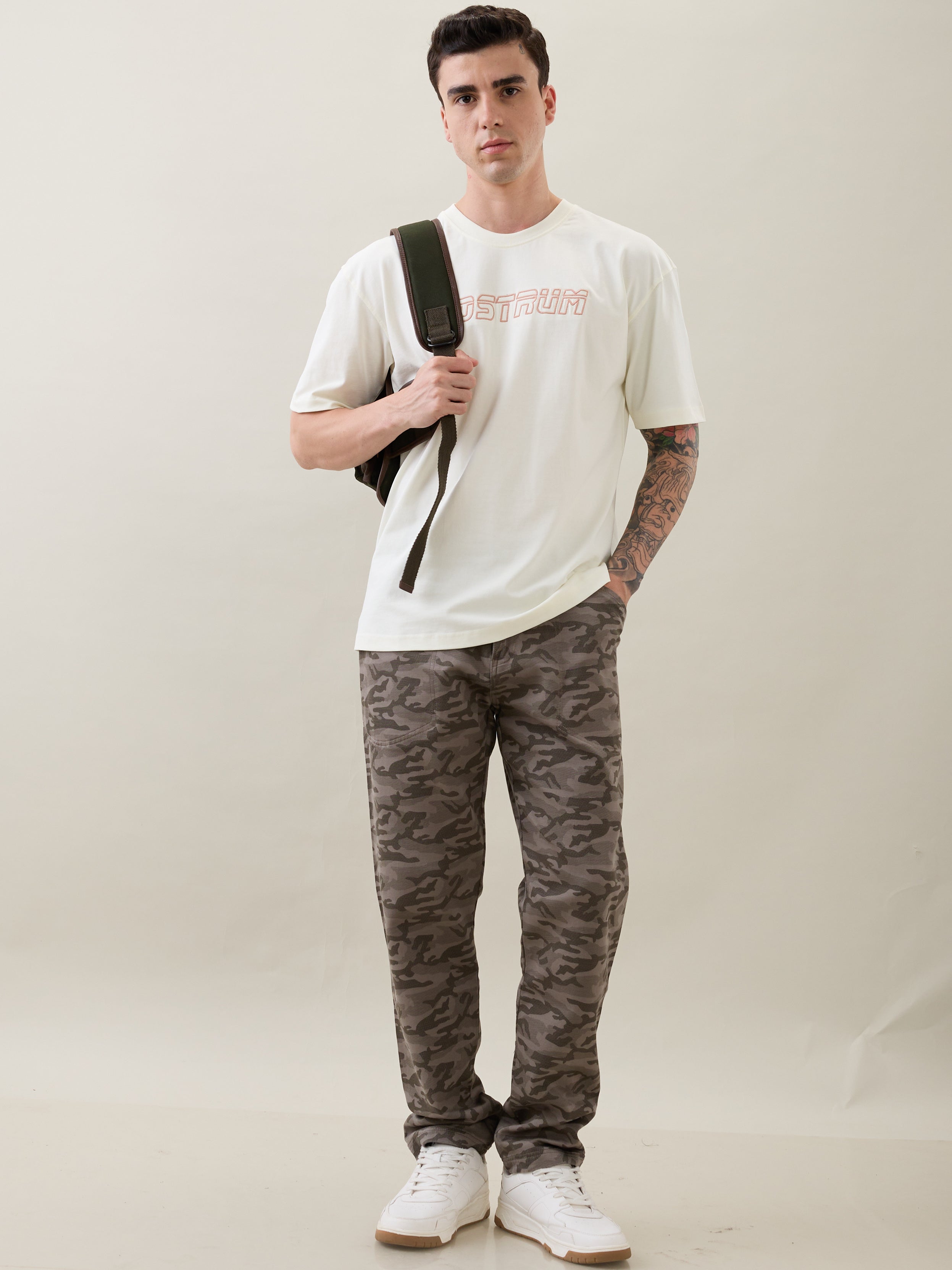 Nostrum Crimson Cotton Camouflage Cargo