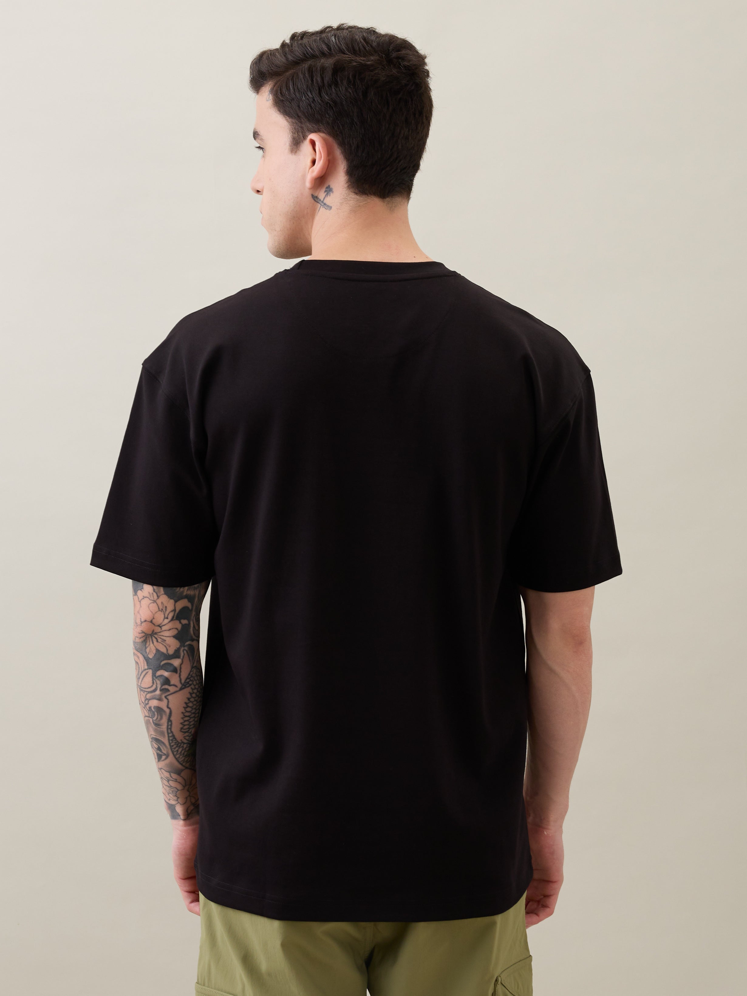 Horseride Oversized Graphic Print T-Shirt: Black