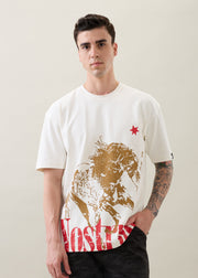 Horseride Oversized Graphic Print T-Shirt: White