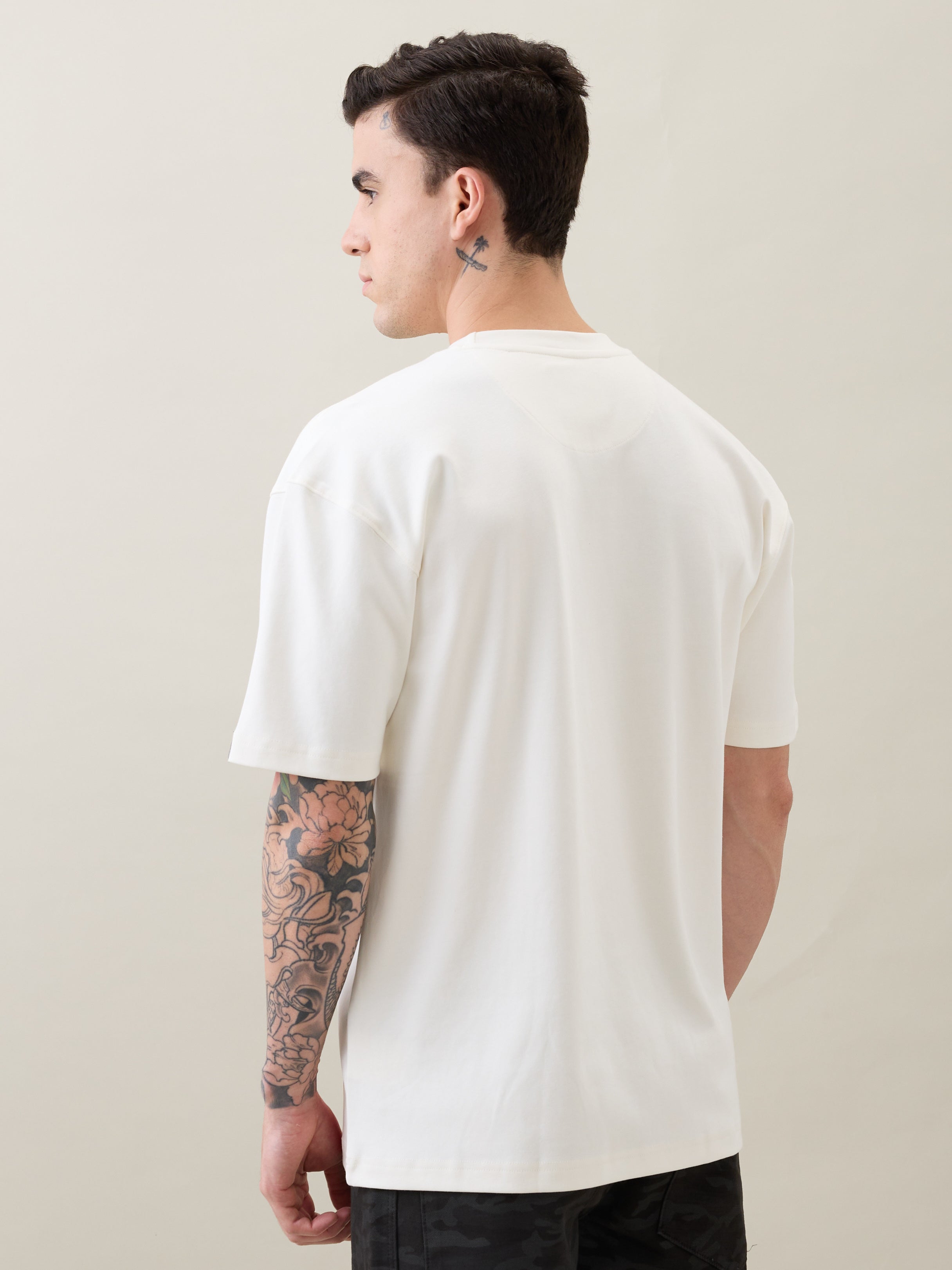 Horseride Oversized Graphic Print T-Shirt: White