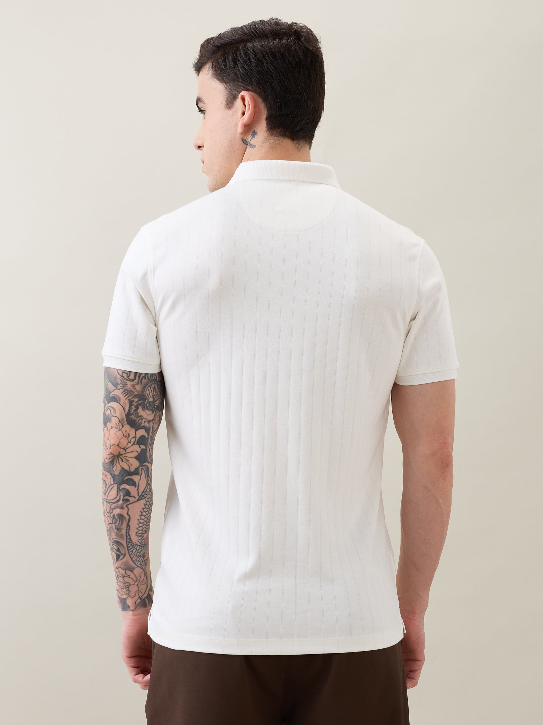 Kinetic Knit Polo T-shirt: White