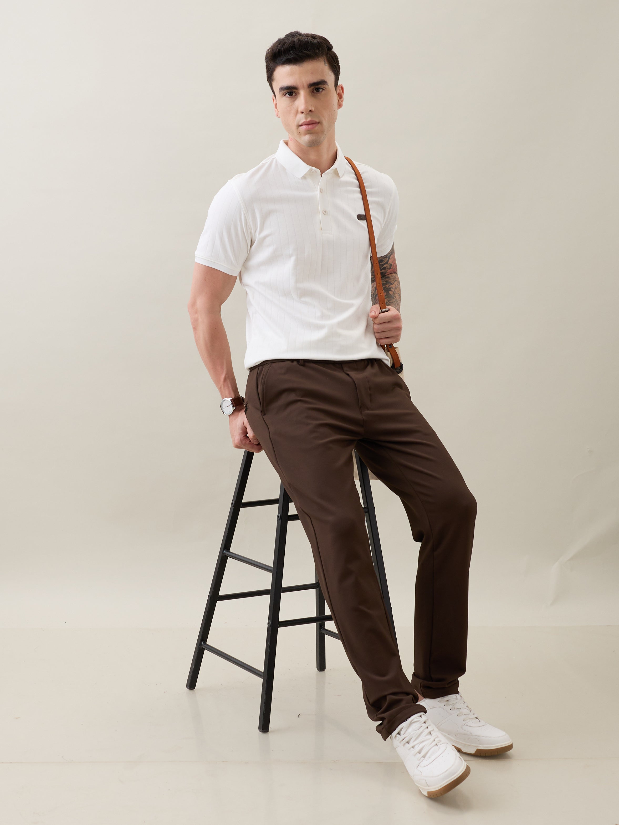 Kinetic Knit Polo T-shirt: White