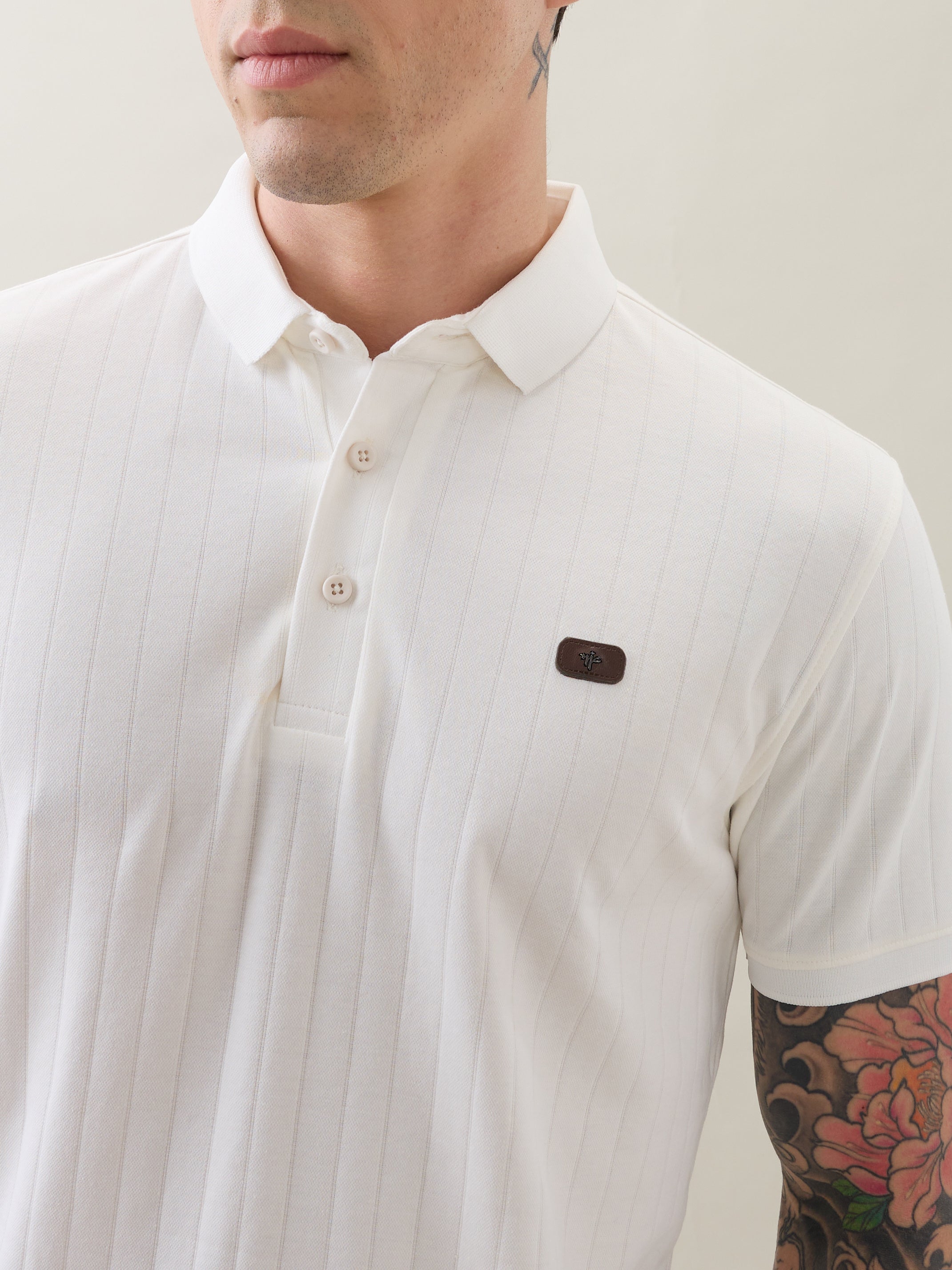 Kinetic Knit Polo T-shirt: White