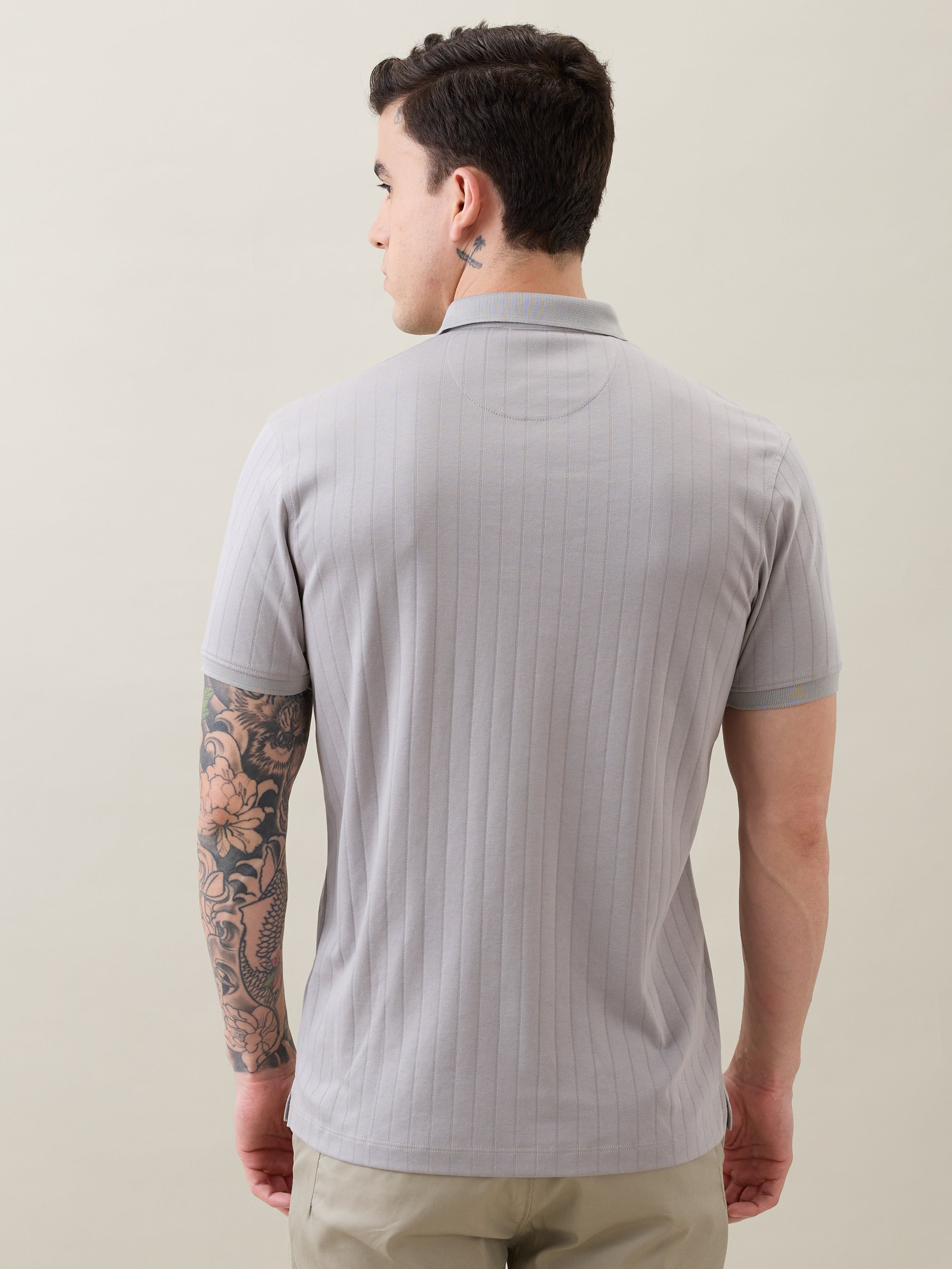 Kinetic Knit Polo T-shirt: L.Grey