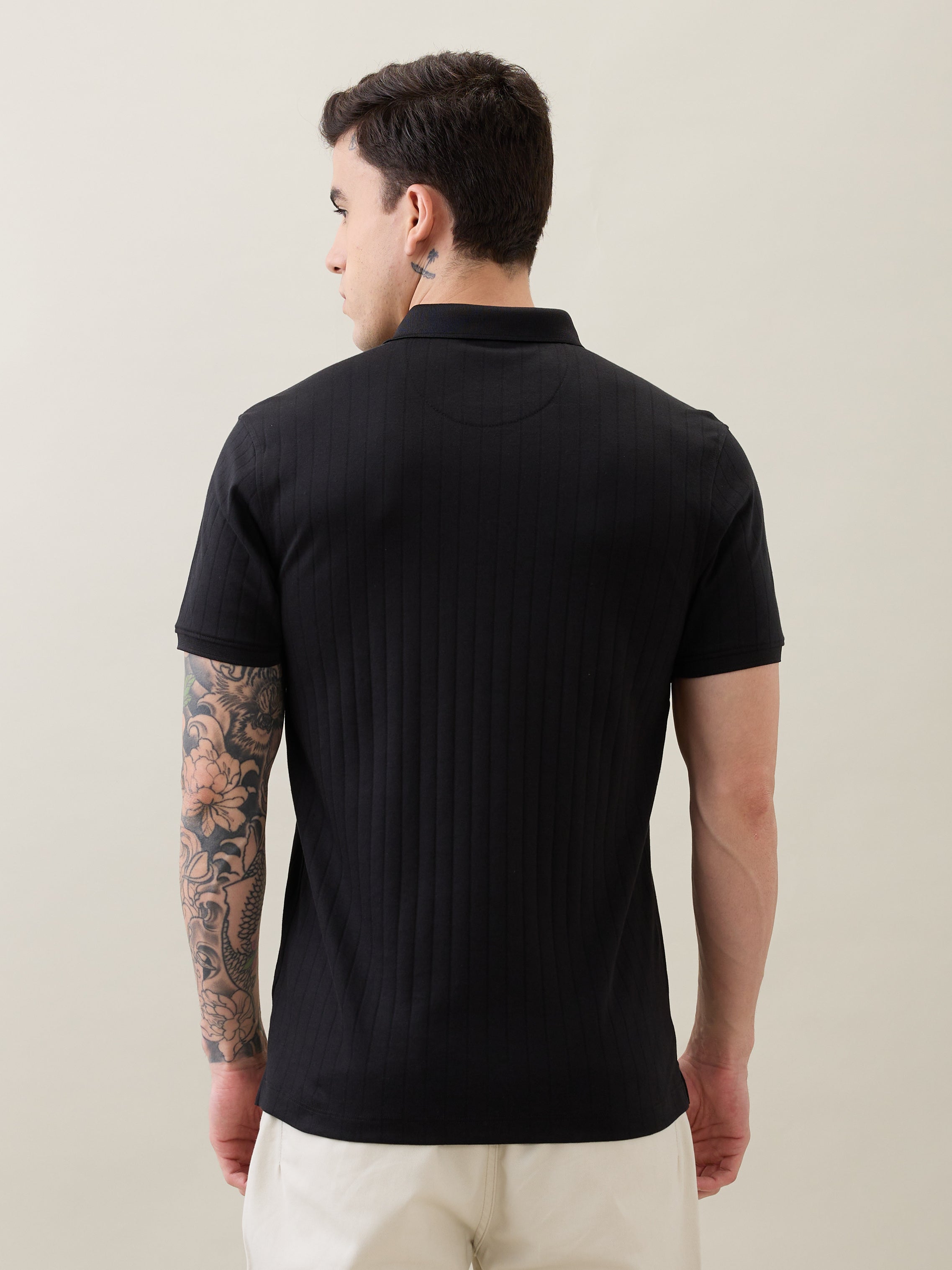 Kinetic Knit Polo T-shirt: Black