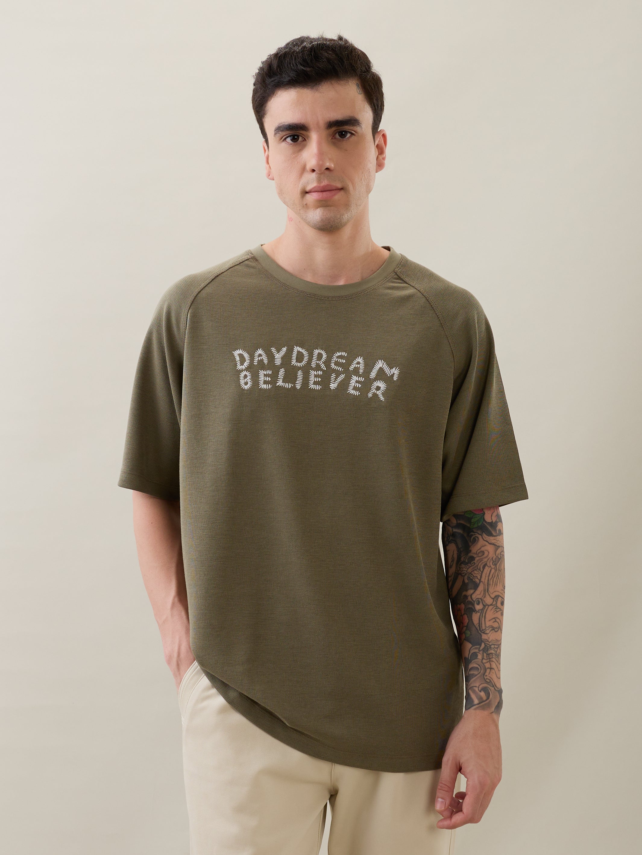 Frugal Oversized T-Shirt: Olive