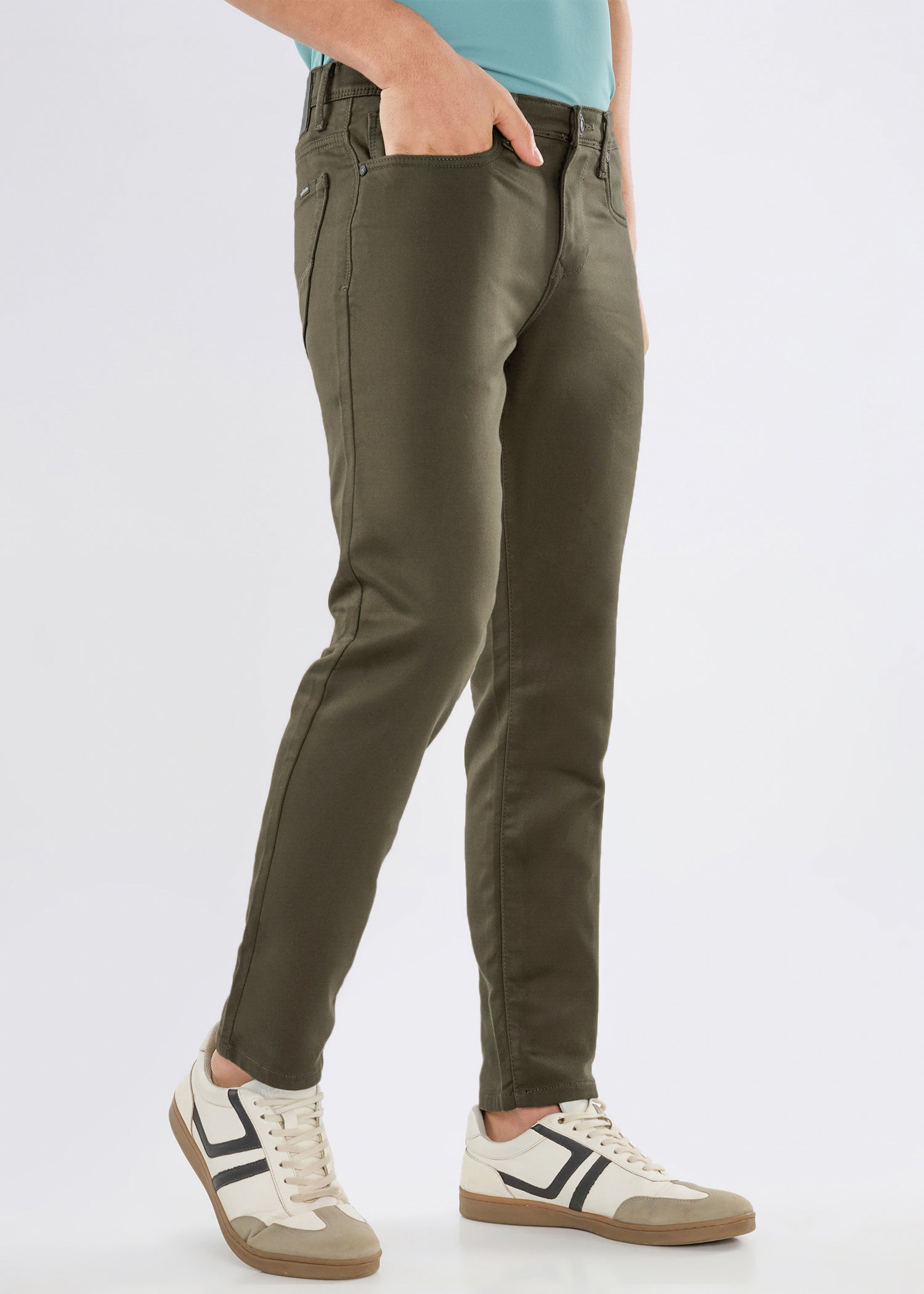 Icon Ankle Fit Trouser: Light Olive