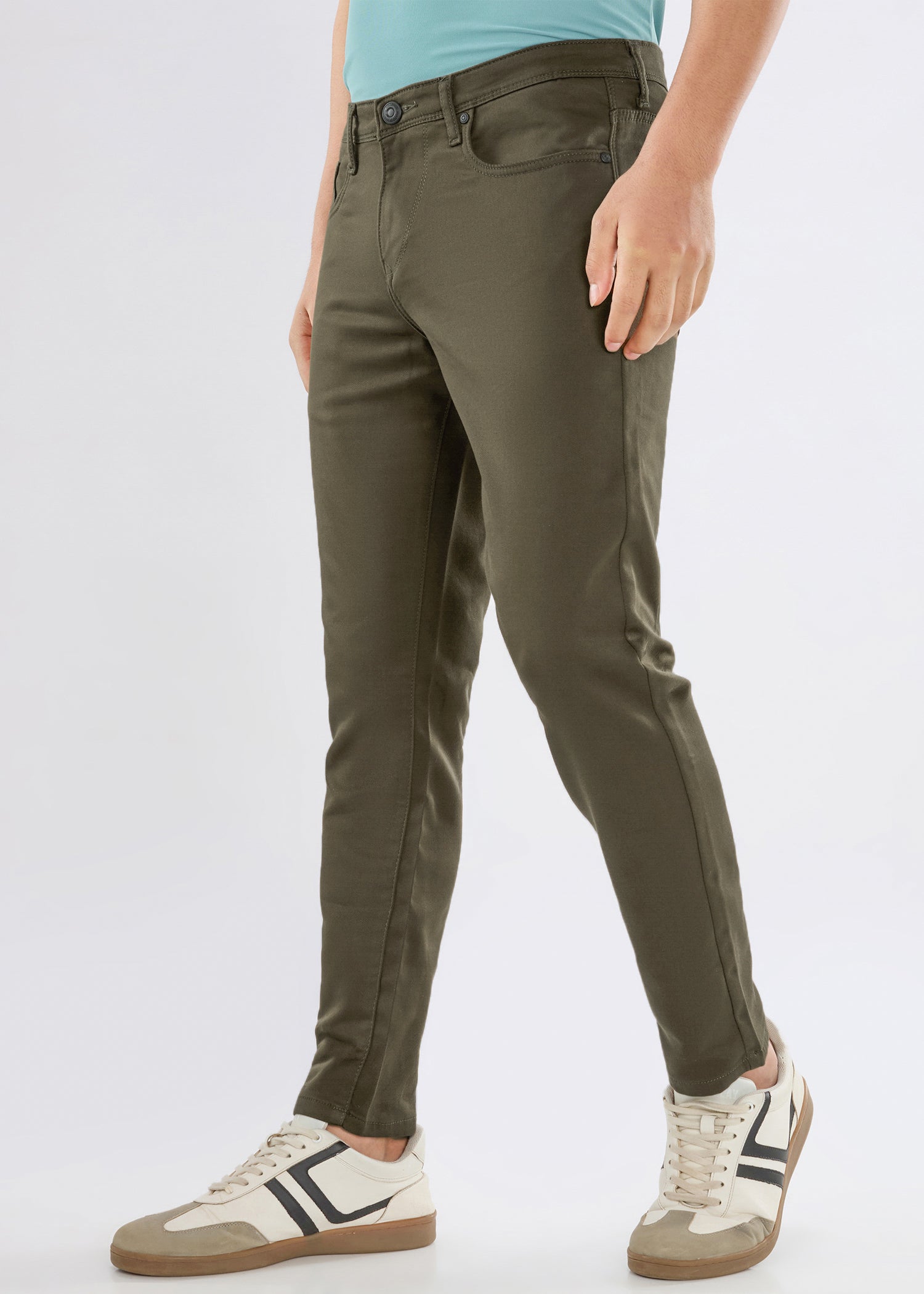 Icon Ankle Fit Trouser: Light Olive