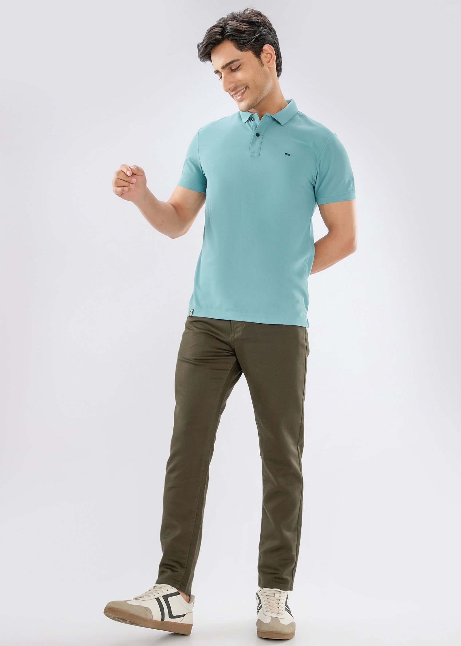 Icon Ankle Fit Trouser: Light Olive