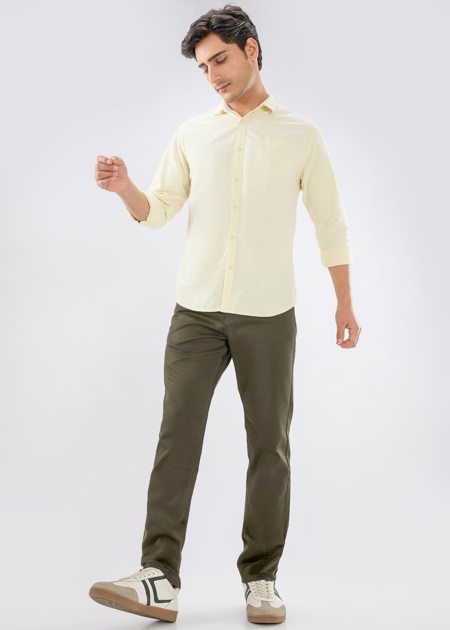 Icon Regular Fit Trouser: Light Olive