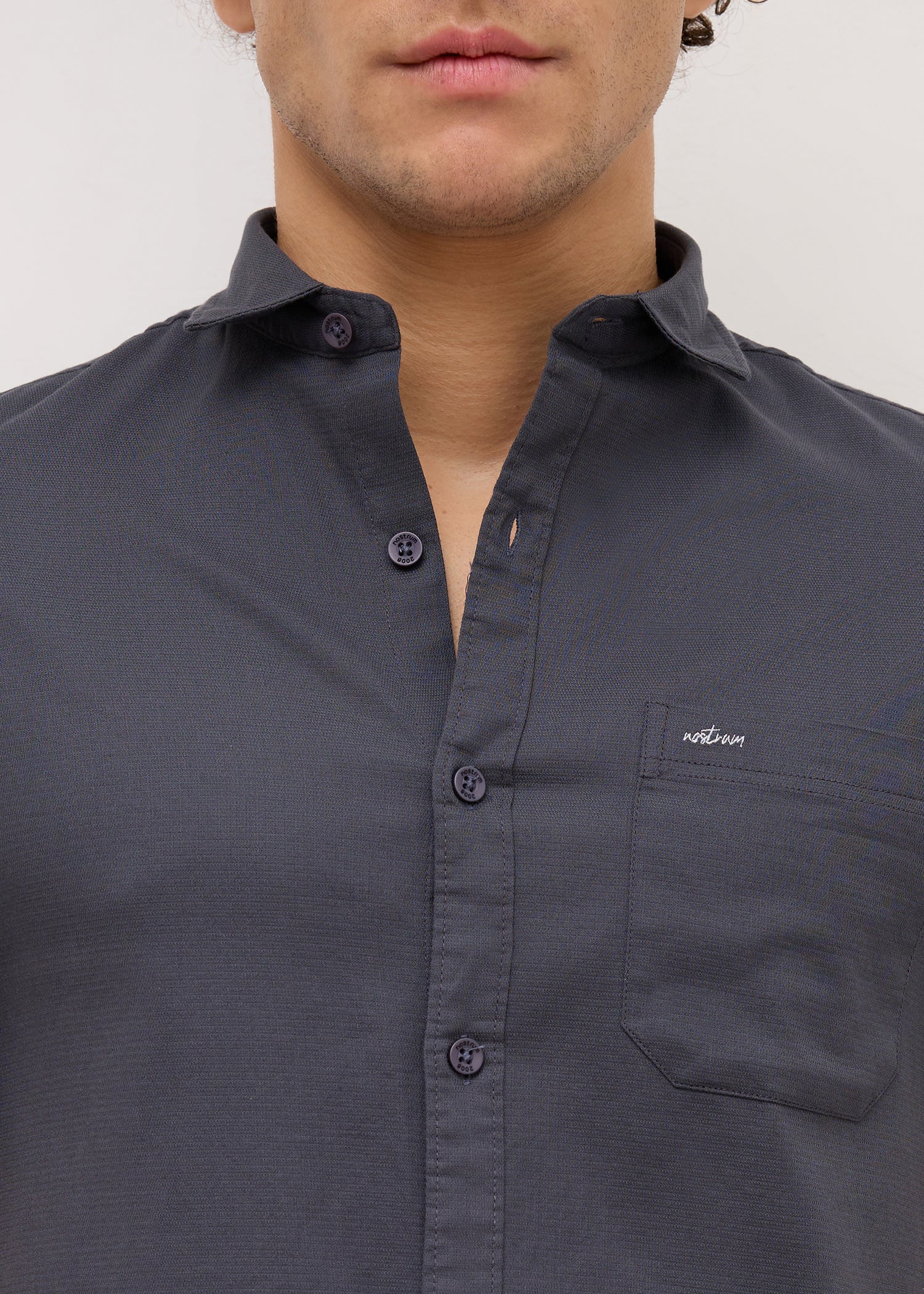 Advota Half Sleeve Solid Shirt: Charcoal