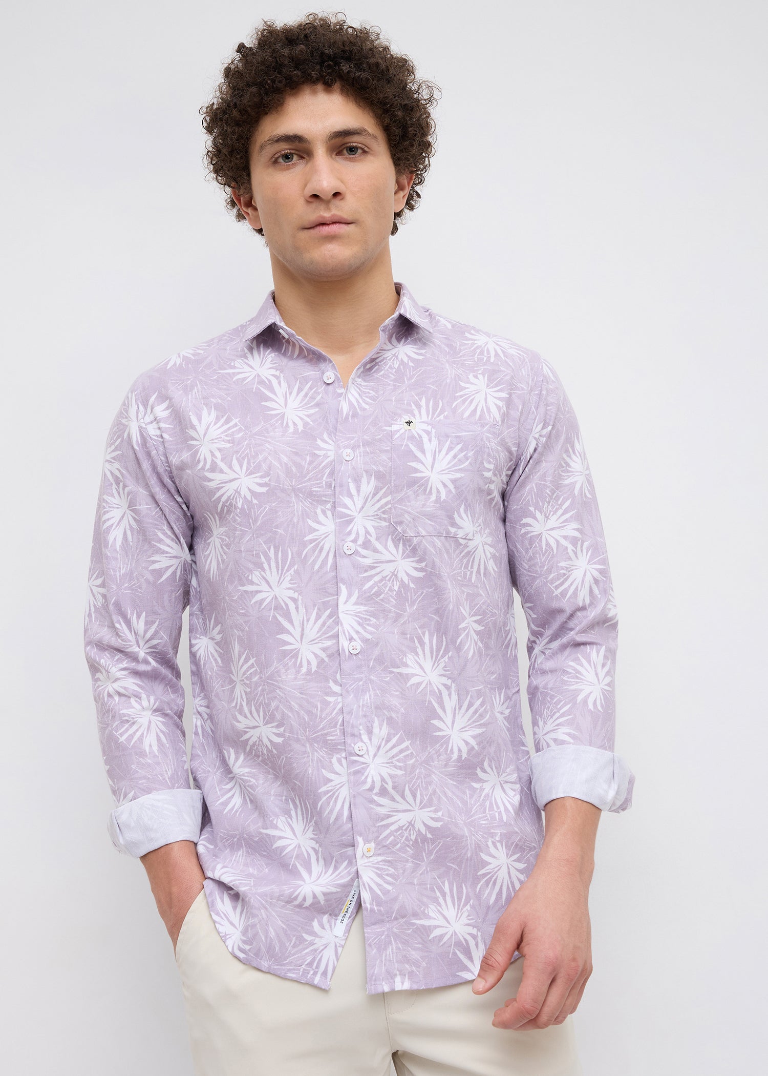 Eskon Tropical Print Shirt: Onion