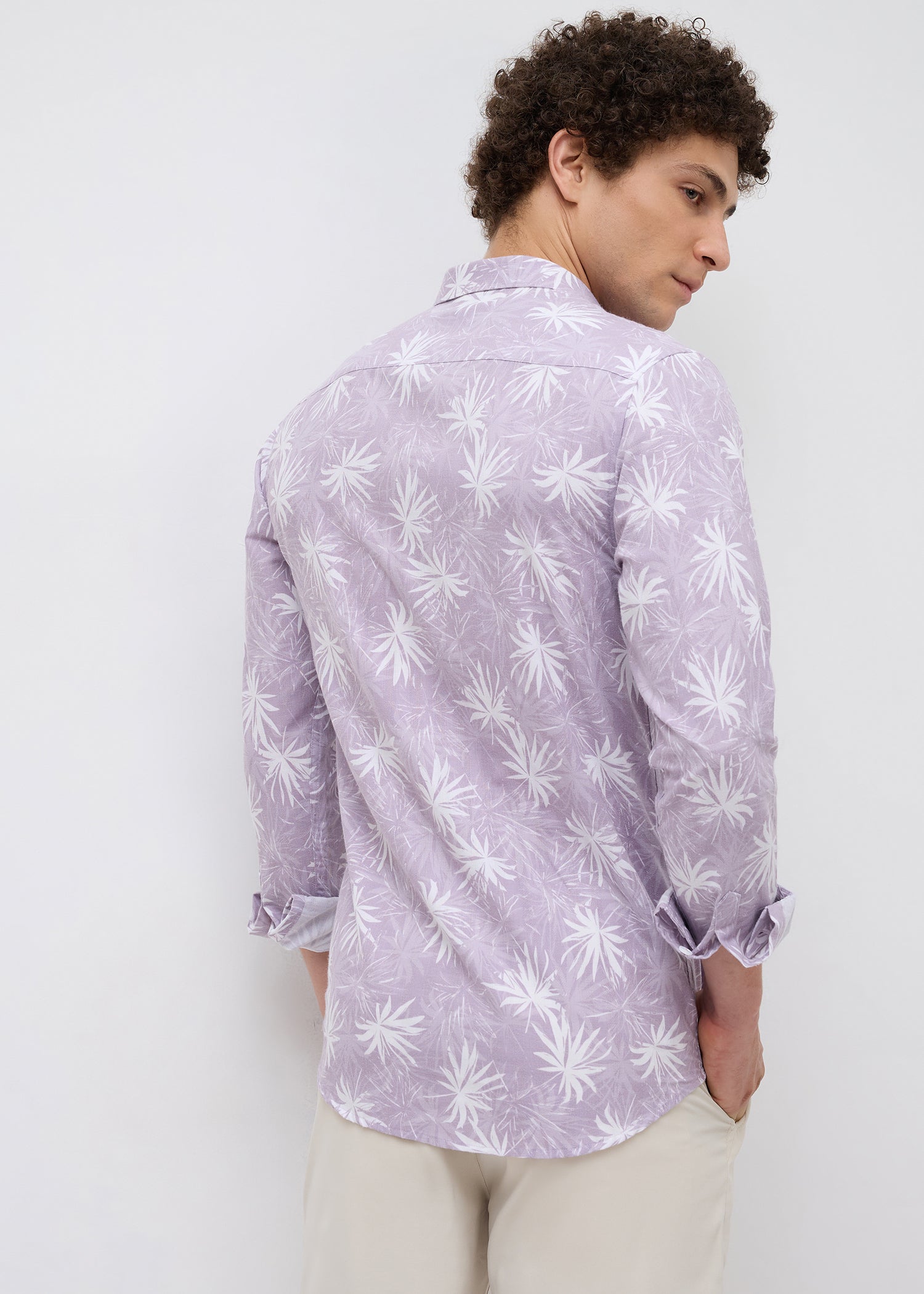 Eskon Tropical Print Shirt: Onion