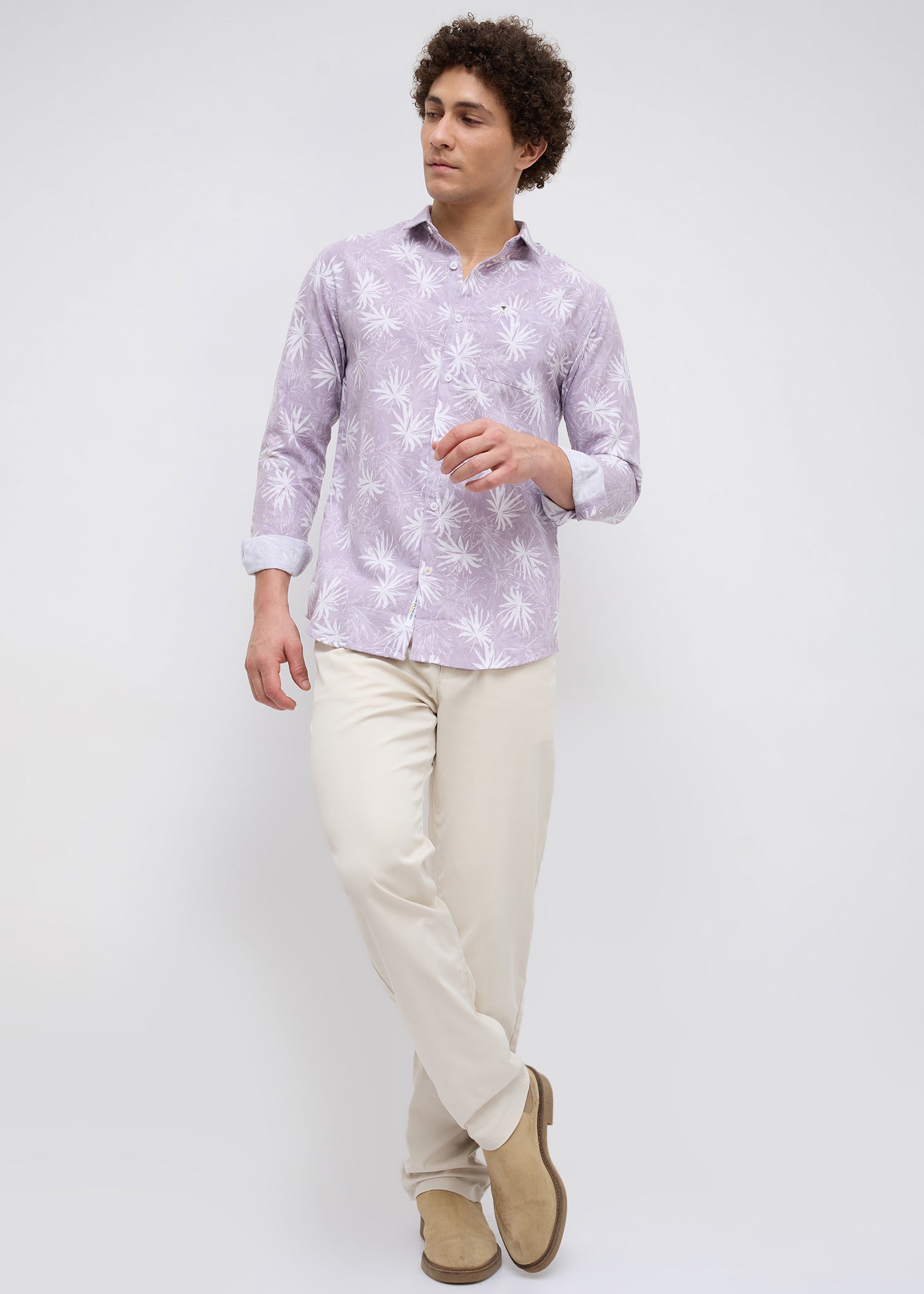 Eskon Tropical Print Shirt: Onion