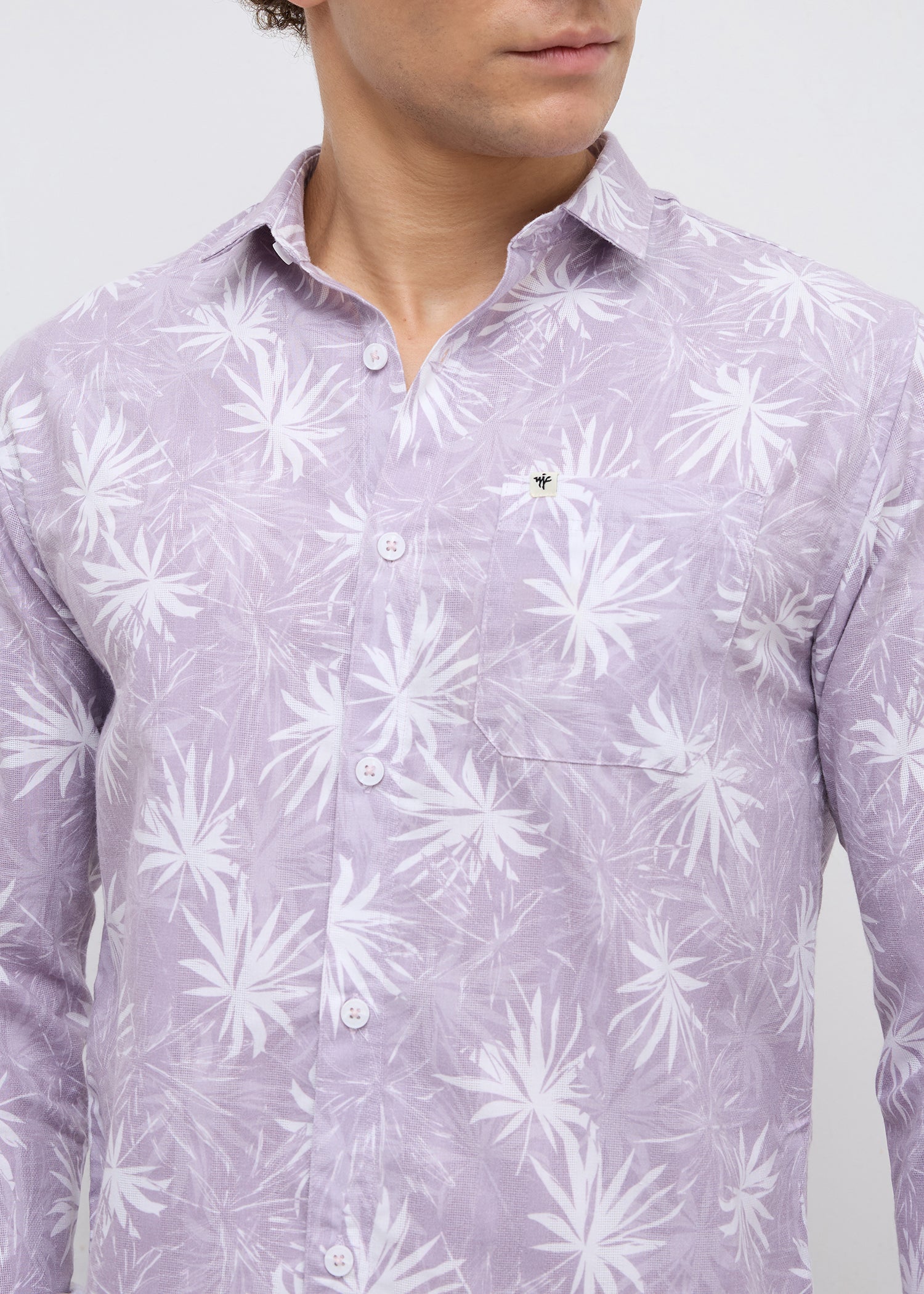 Eskon Tropical Print Shirt: Onion