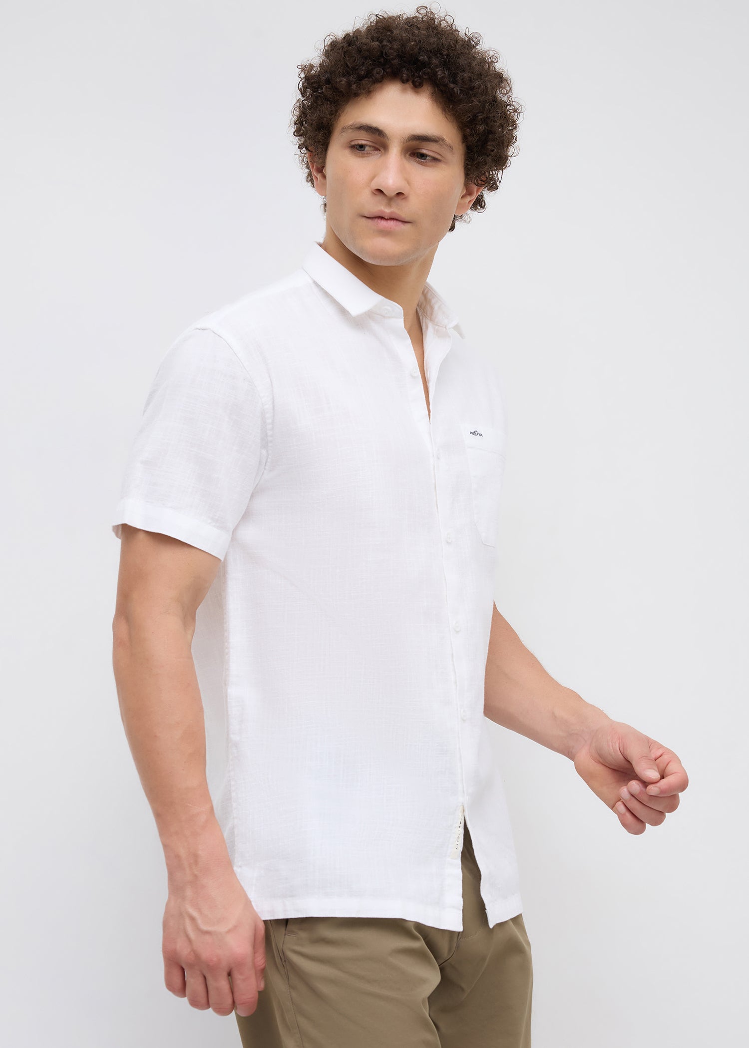 Caroline Half Sleeve Shirt: White