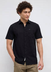 Caroline Half Sleeve Shirt: Black