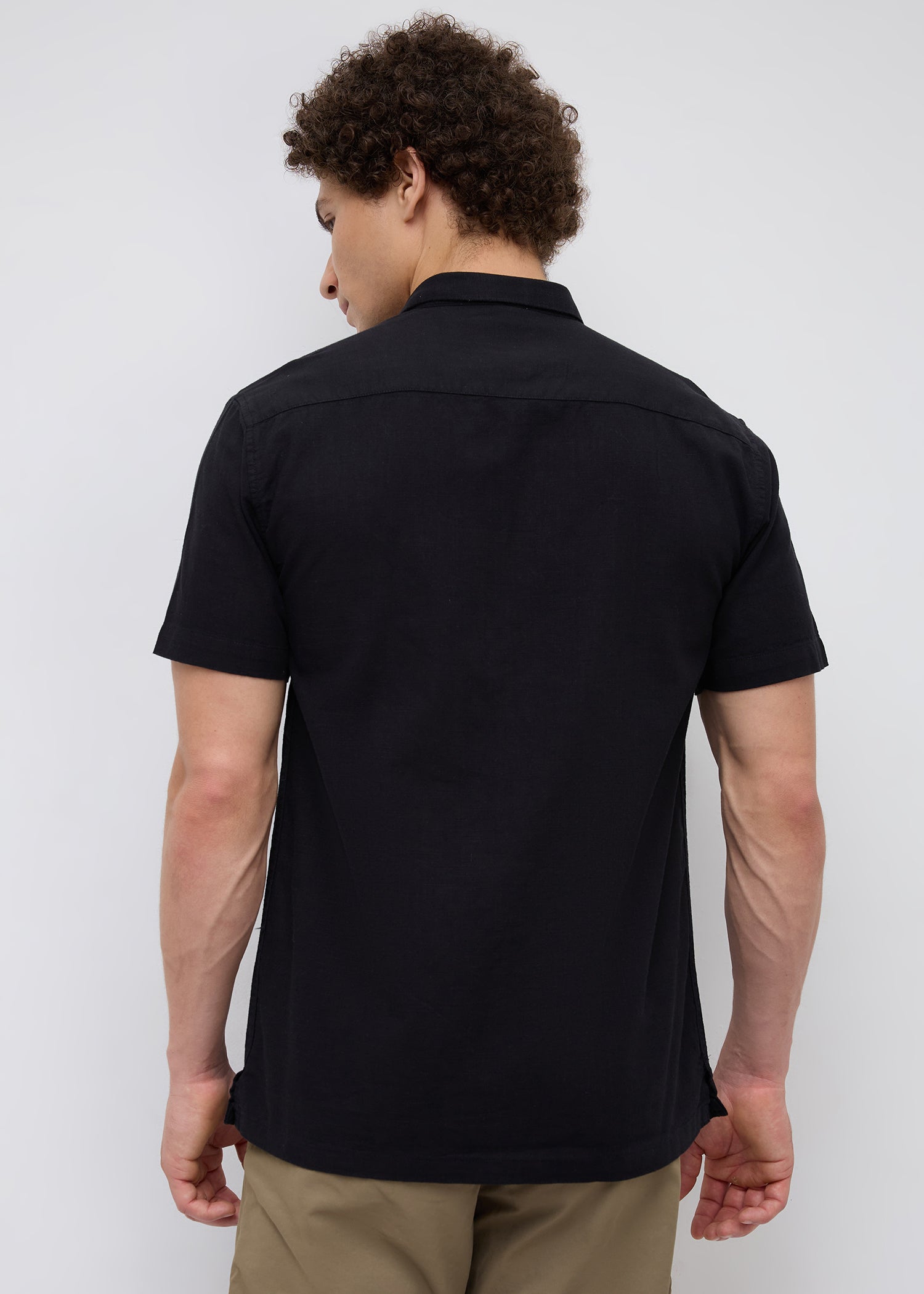 Caroline Half Sleeve Shirt: Black