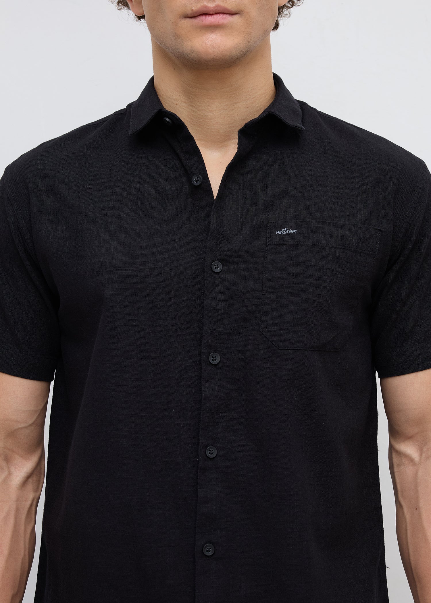 Caroline Half Sleeve Shirt: Black