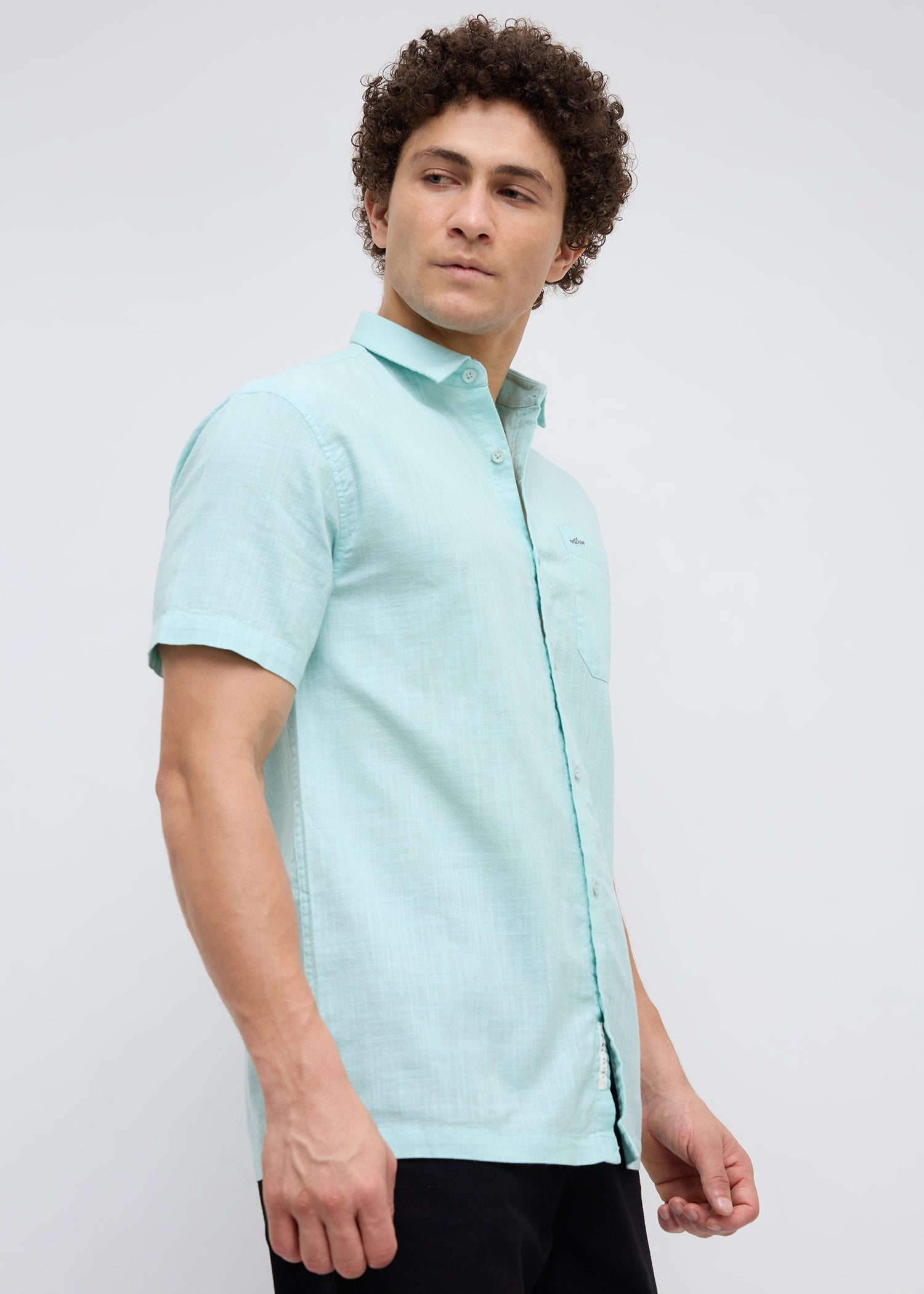 Caroline Half Sleeve Shirt: Sea Green