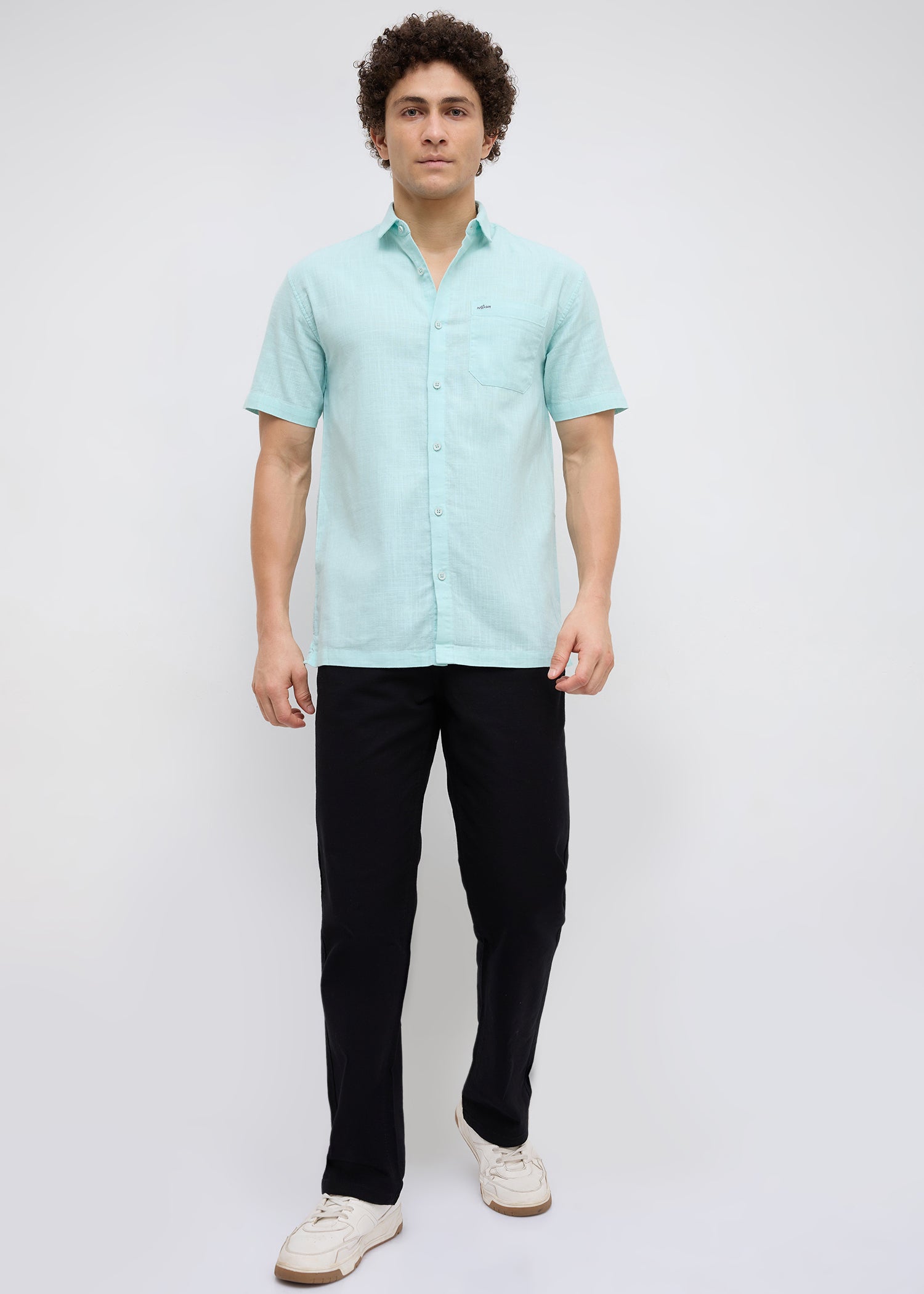 Caroline Half Sleeve Shirt: Sea Green