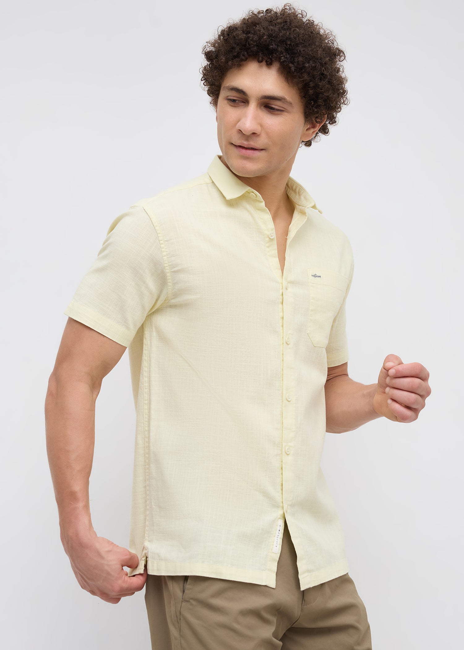 Caroline Half Sleeve Shirt: Lemon