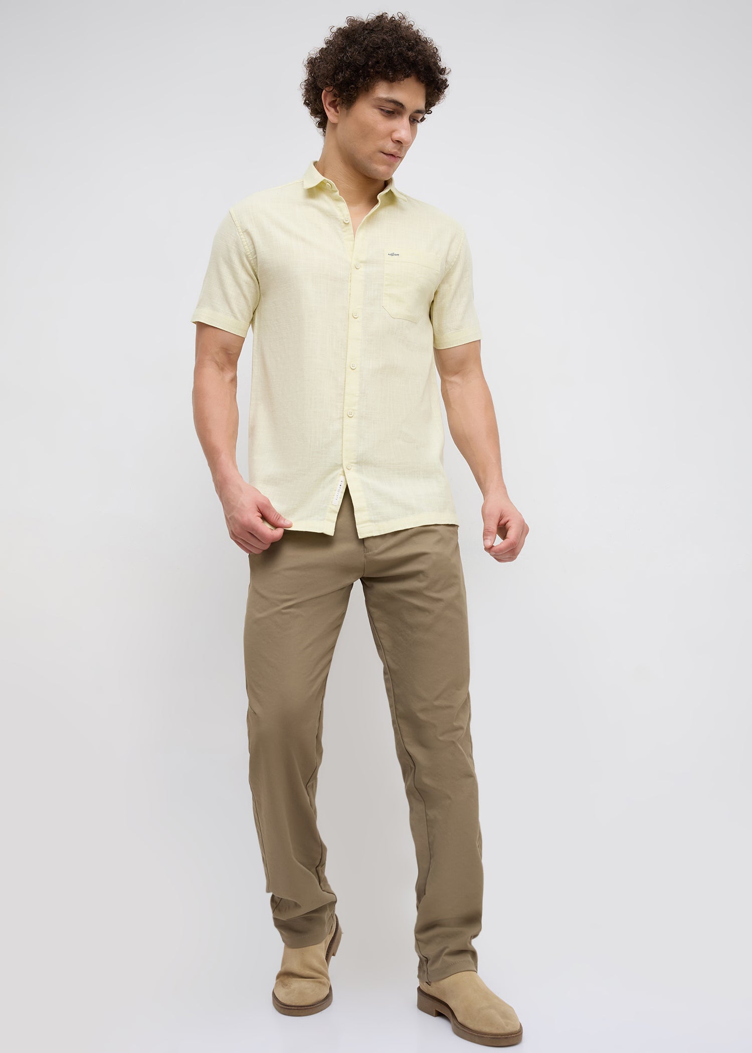 Caroline Half Sleeve Shirt: Lemon