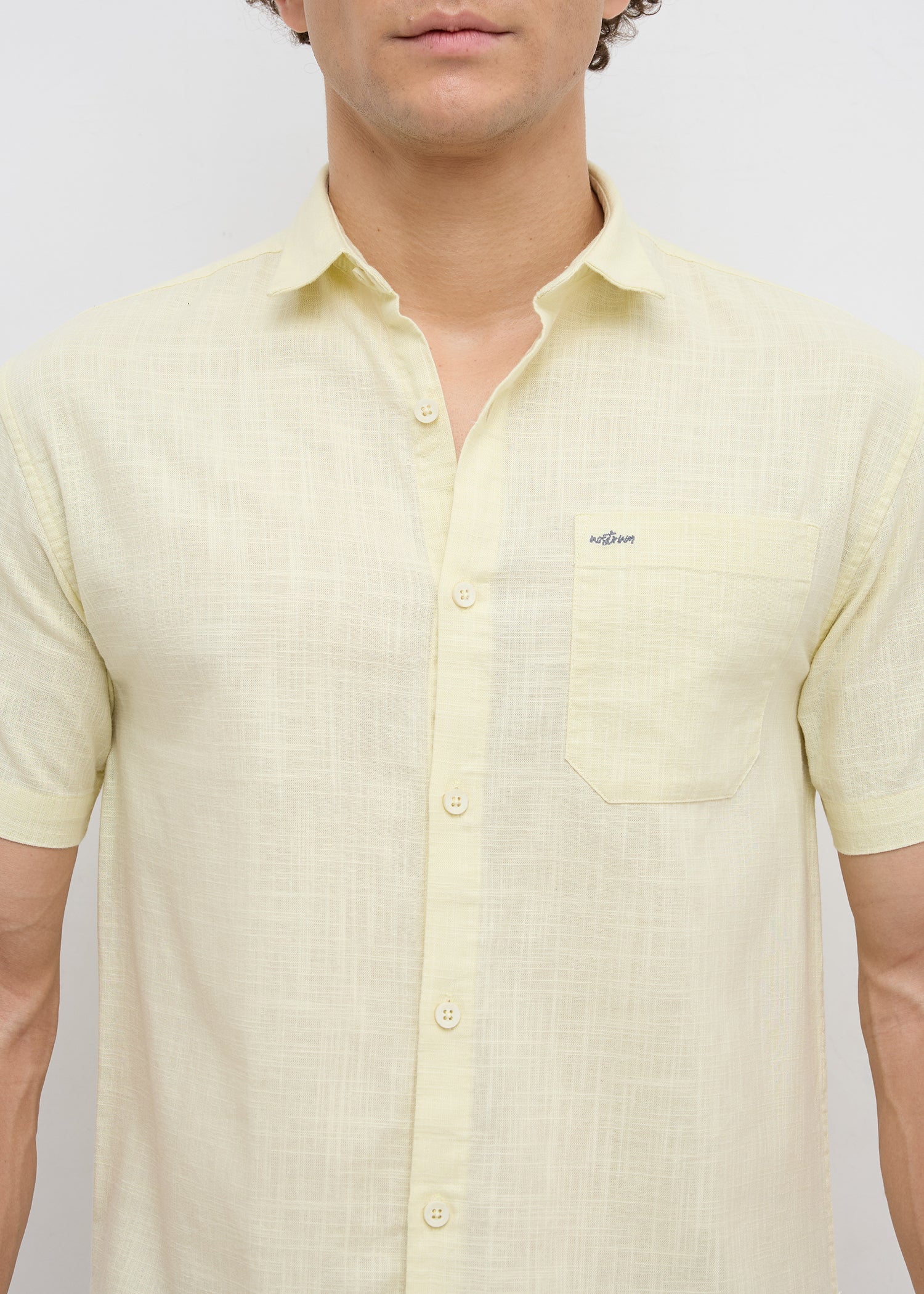 Caroline Half Sleeve Shirt: Lemon
