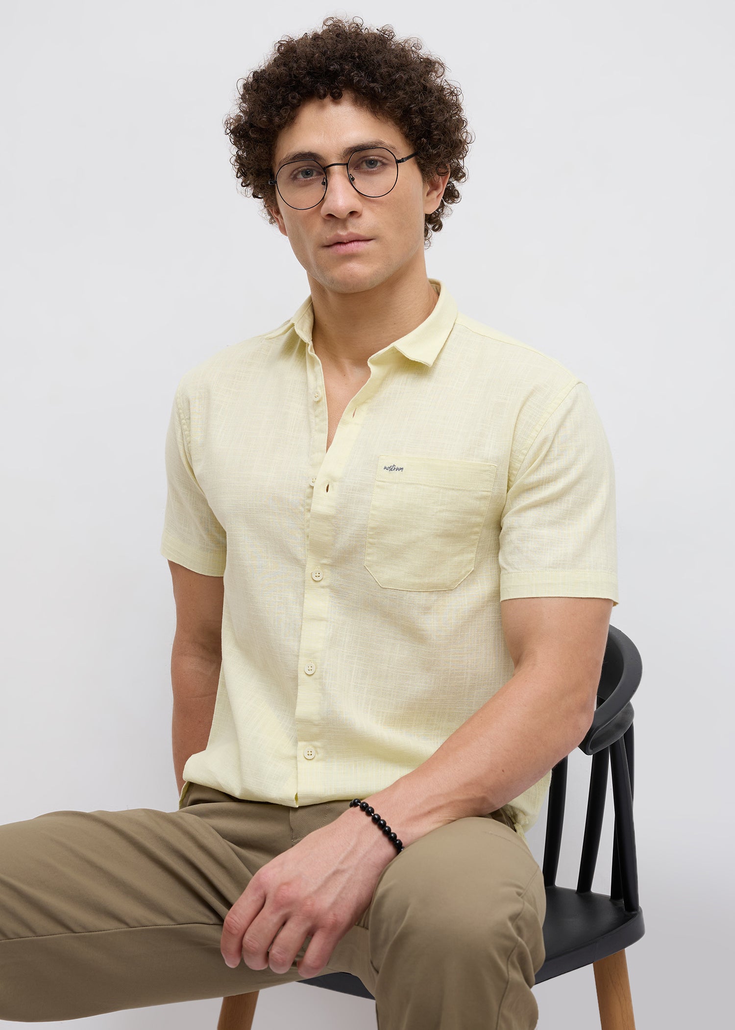 Caroline Half Sleeve Shirt: Lemon