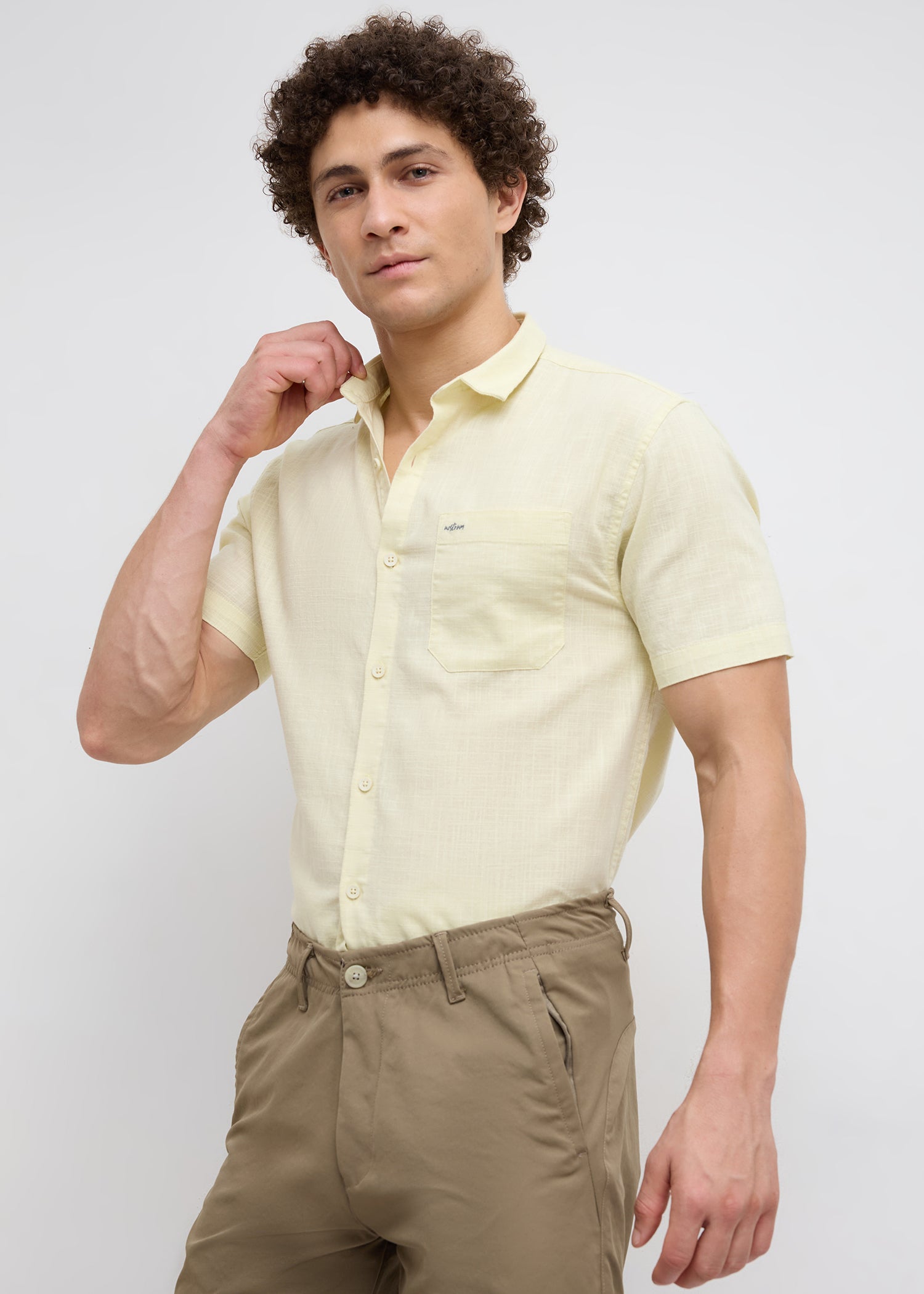 Caroline Half Sleeve Shirt: Lemon