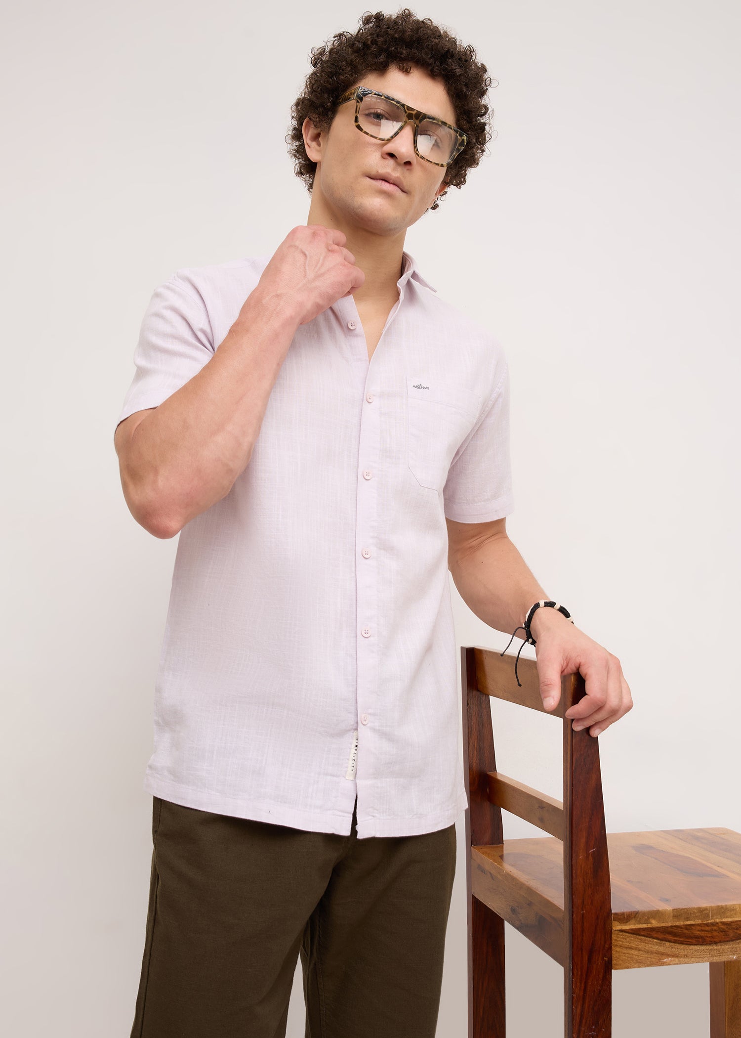 Caroline Half Sleeve Shirt: Lavender