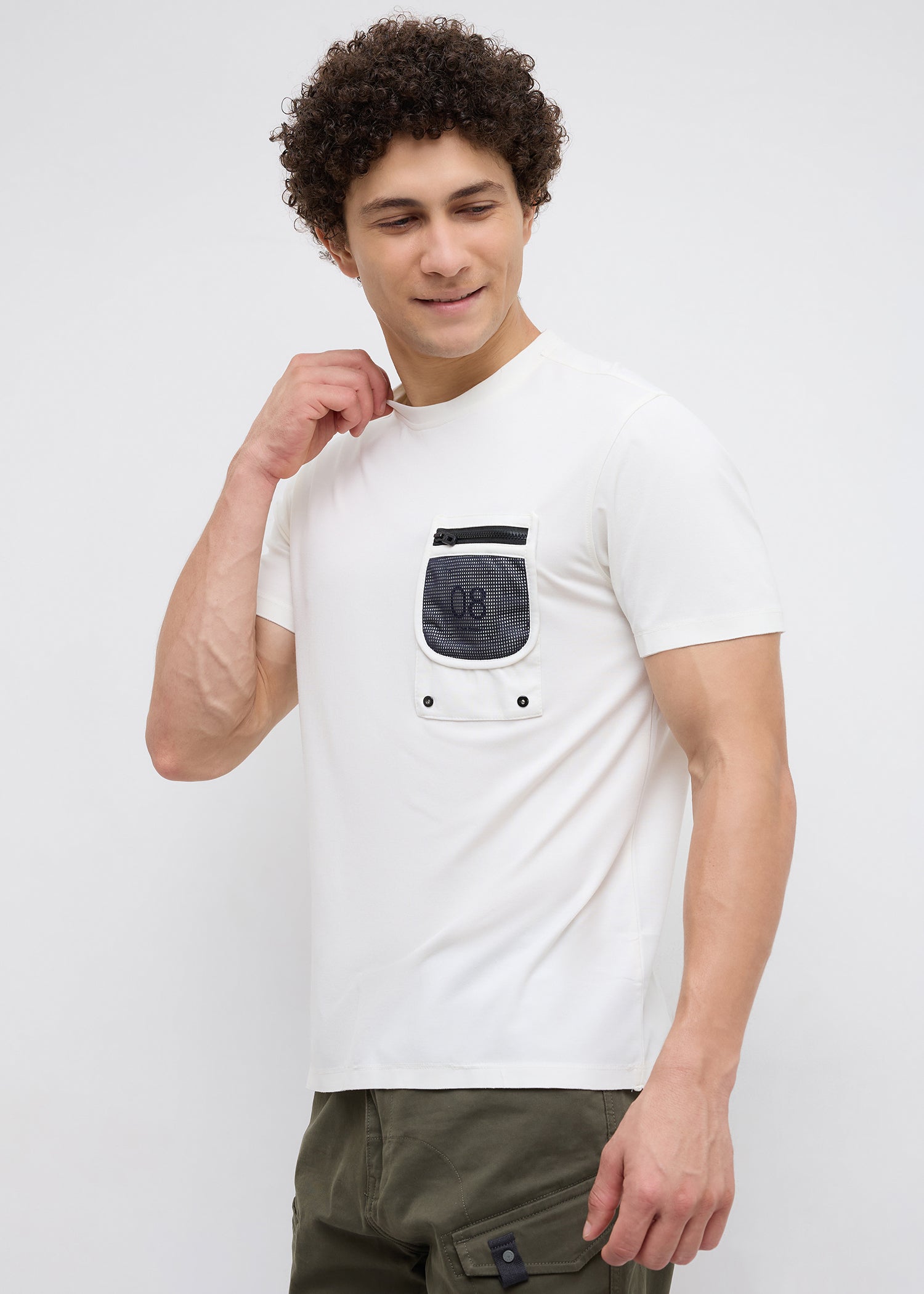 Rumper Half Sleeve T-Shirt: Offwhite