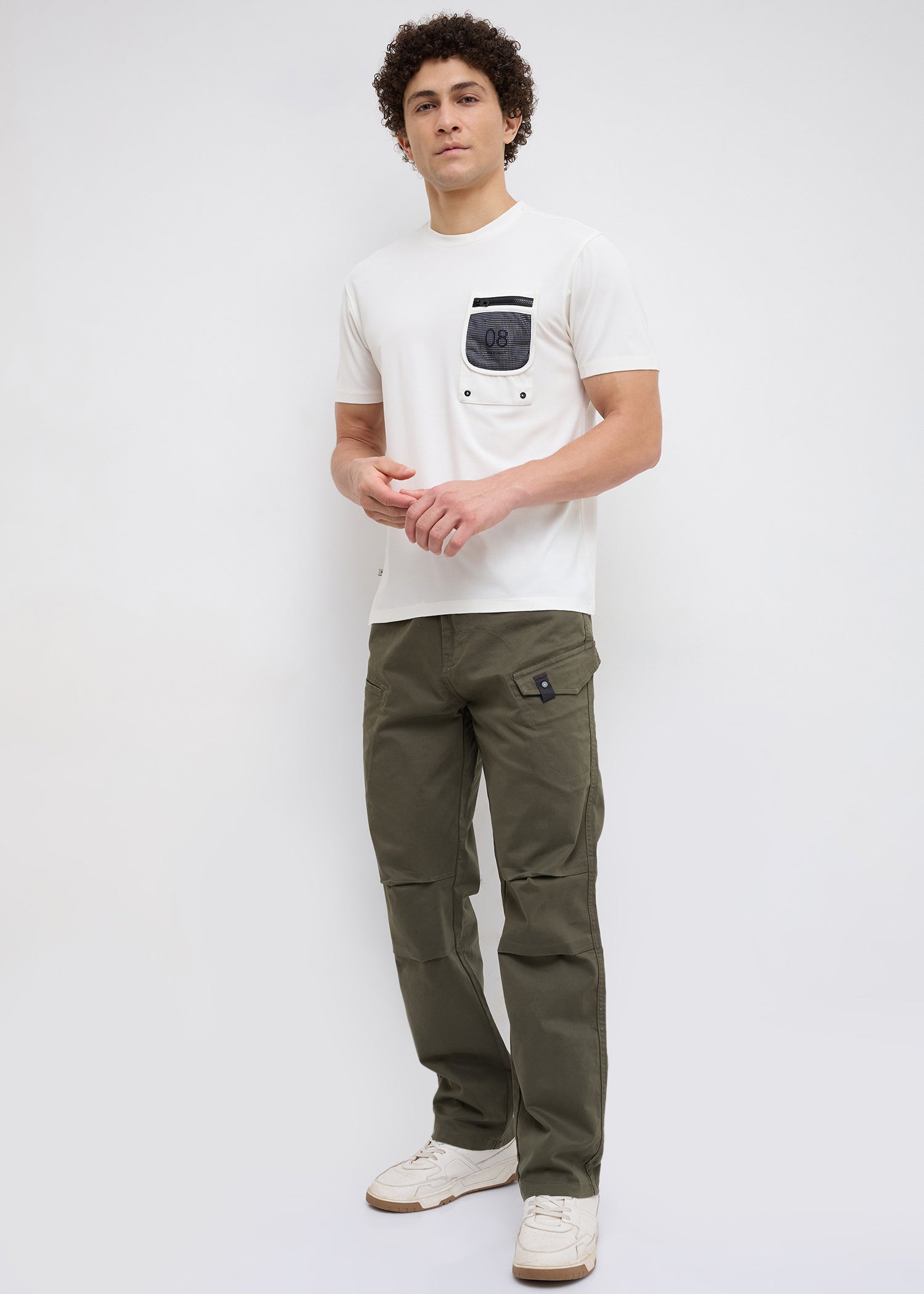 Rumper Half Sleeve T-Shirt: Offwhite