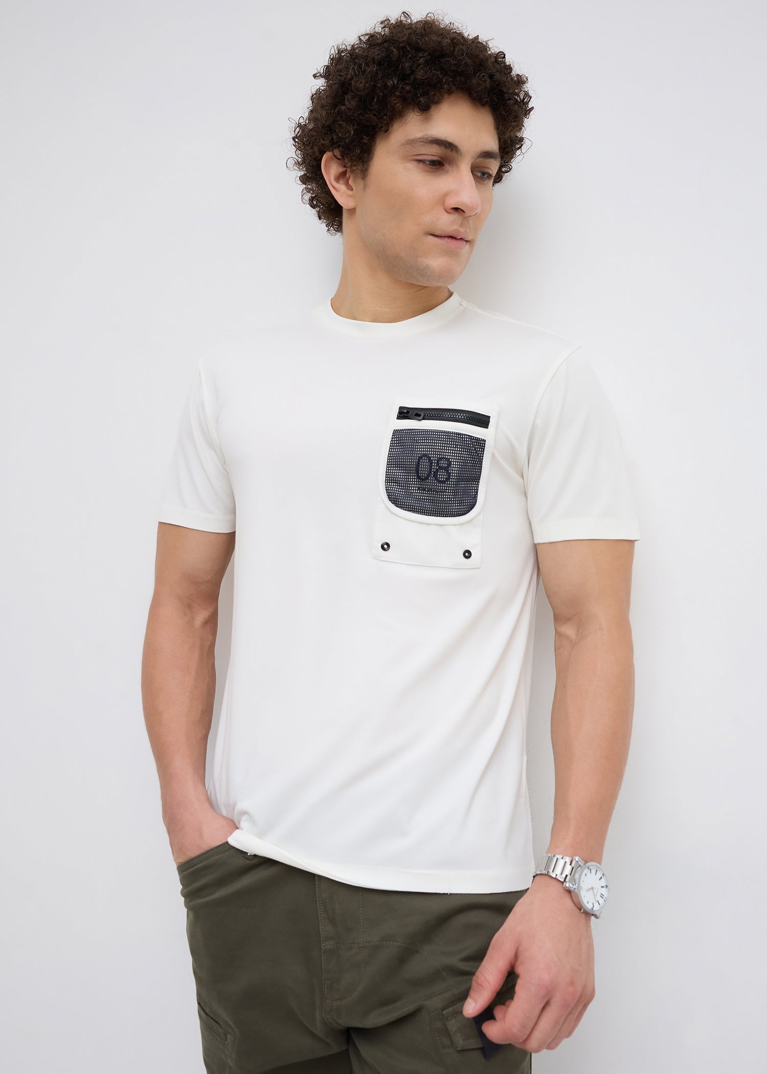 Rumper Half Sleeve T-Shirt: Offwhite