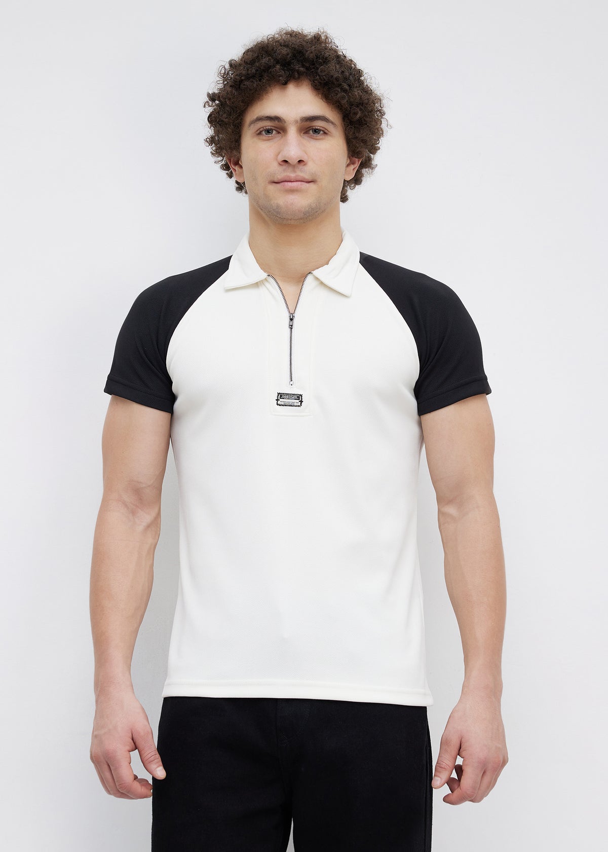 Sunset Colourblock Polo: Off-White