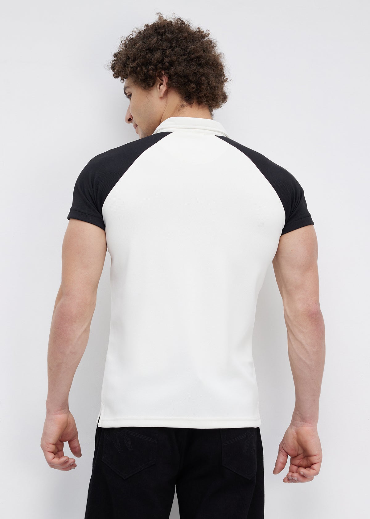 Sunset Colourblock Polo: Off-White