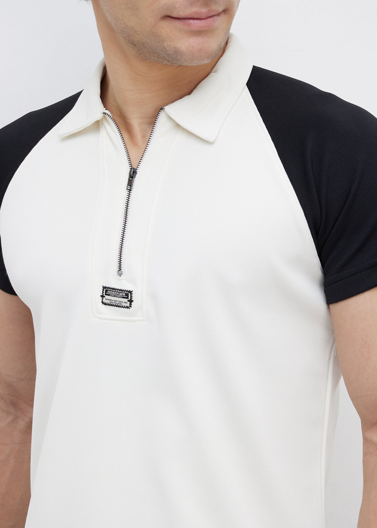 Sunset Colourblock Polo: Off-White
