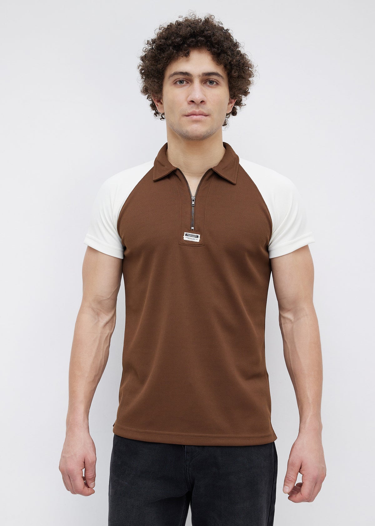 Sunset Colourblock Polo: Brown
