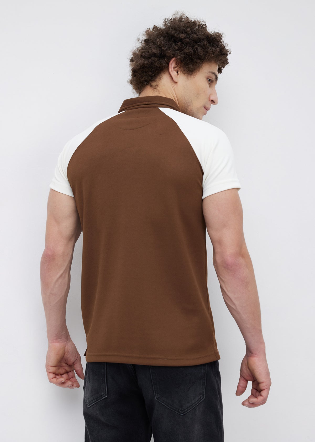 Sunset Colourblock Polo: Brown